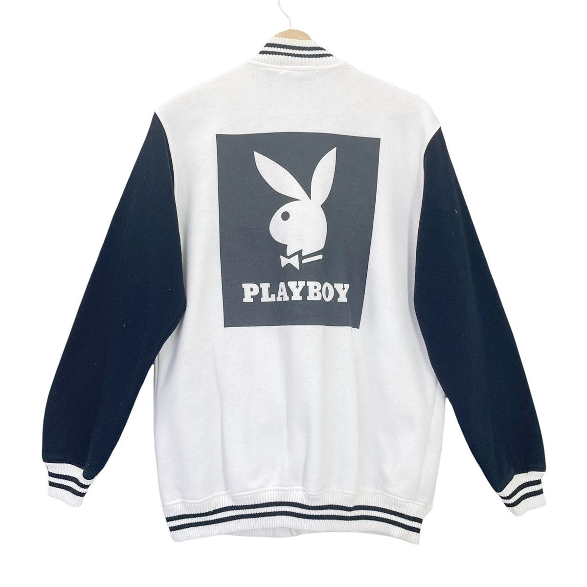 image of Vintage Playboy Big Logo Varsity Size M in Black/White, Men's