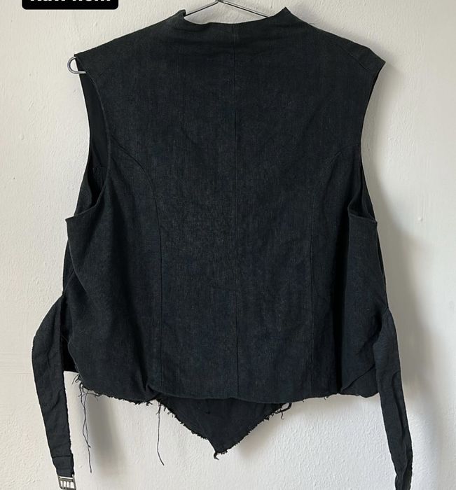 John Alexander Skelton JAS Double Breasted Raw Hem Vest | Grailed