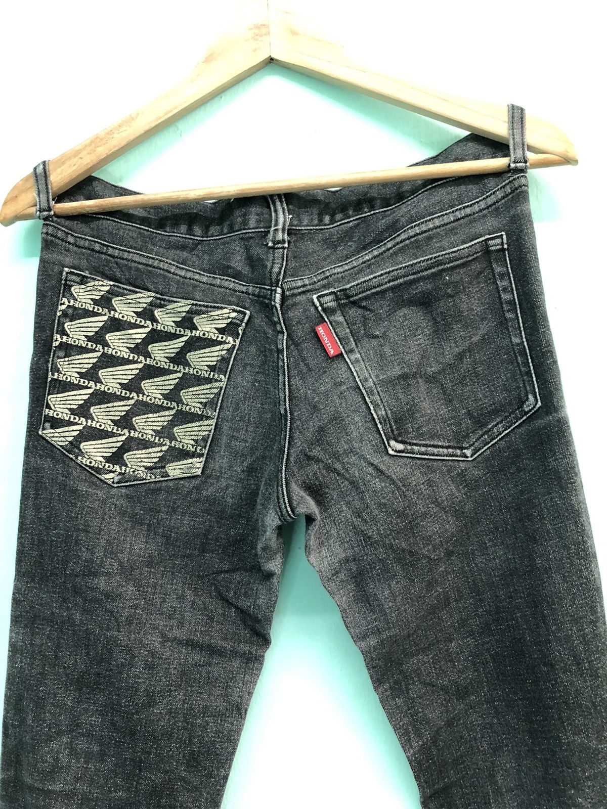 image of By Shinichiro Arakawa Distressed Denim Jeans in Black, Men's (Size 28)