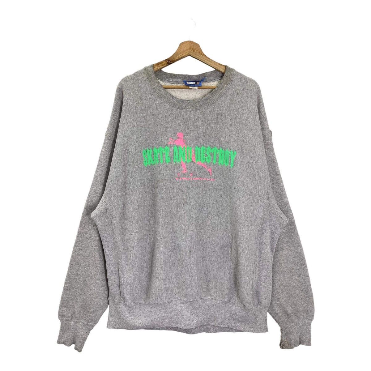 Vintage 90s Skate And Destroy Skaterboards Big Logo Sweatshirt Size US XL / EU 56 / 4 - 1 Thumbnail