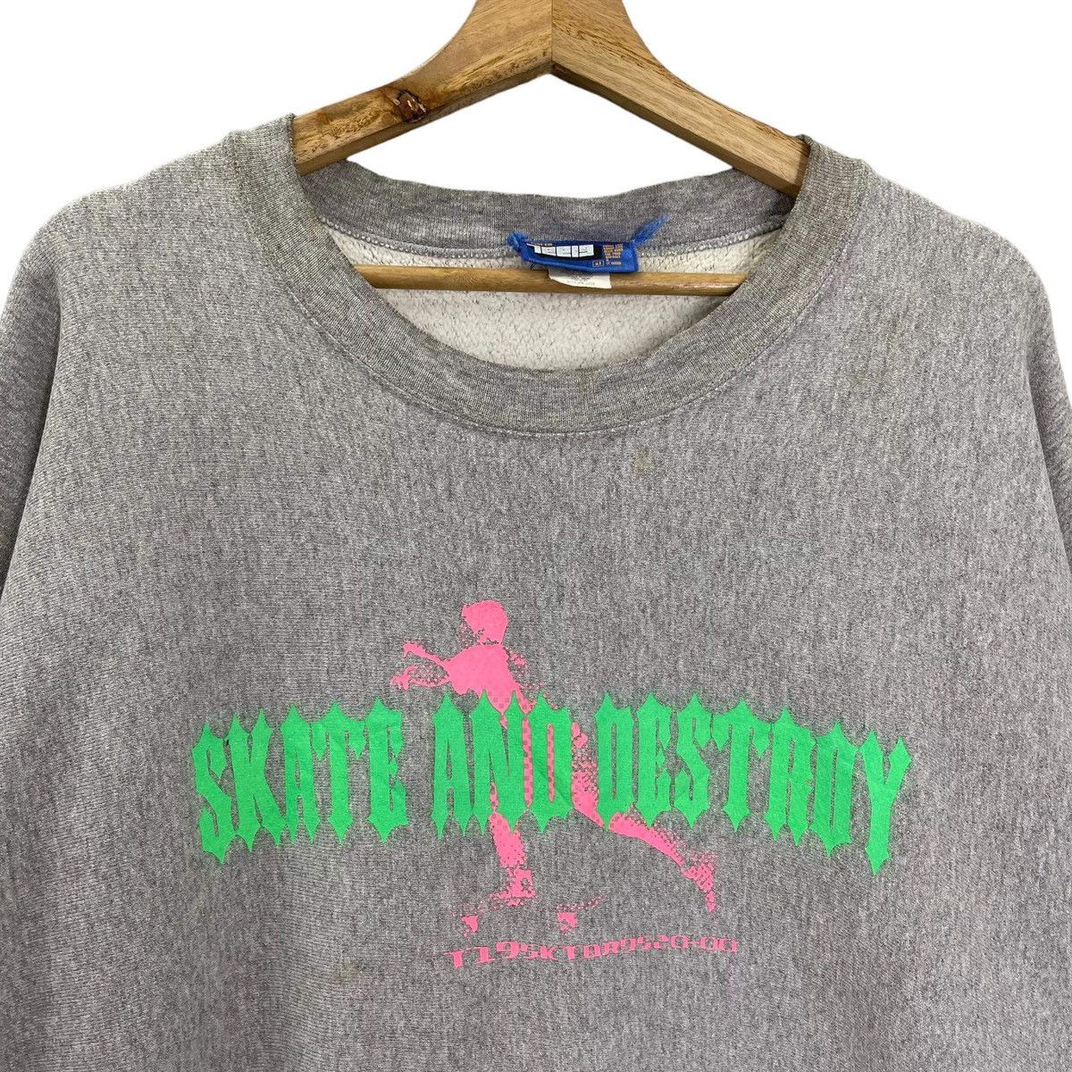 Vintage 90s Skate And Destroy Skaterboards Big Logo Sweatshirt Size US XL / EU 56 / 4 - 4 Thumbnail