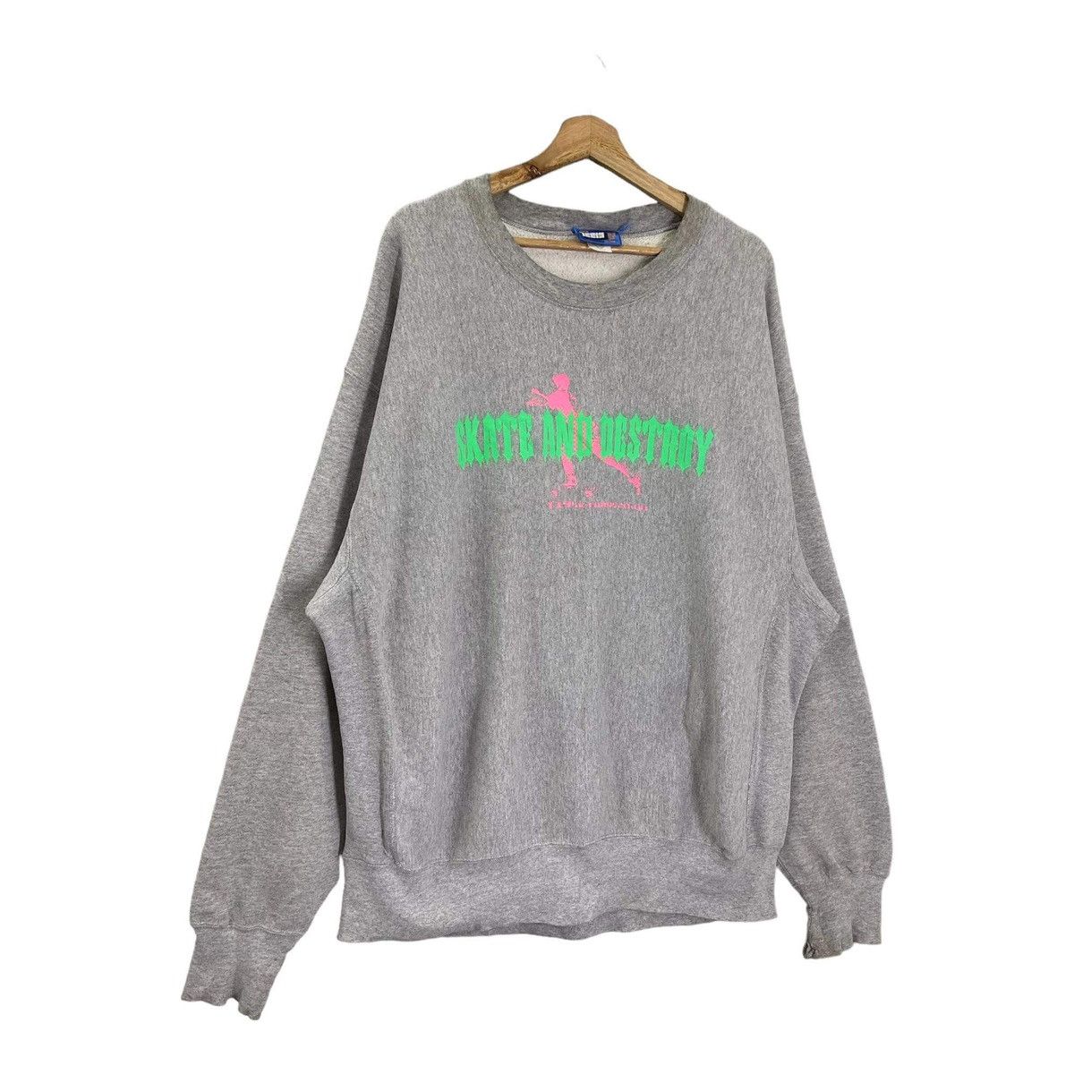 Vintage 90s Skate And Destroy Skaterboards Big Logo Sweatshirt Size US XL / EU 56 / 4 - 2 Thumbnail