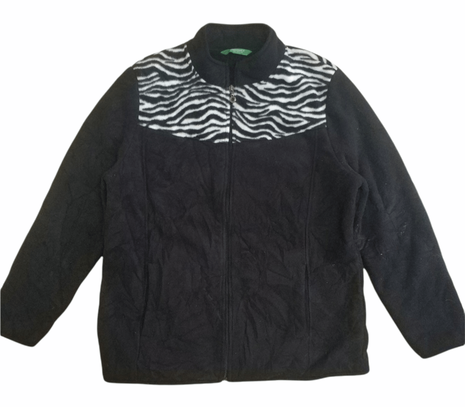 Japanese Brand 🔥Zebra Stripe Crocodile Ladies Fleece Jacket Size L / US 10 / IT 46 - 1 Thumbnail