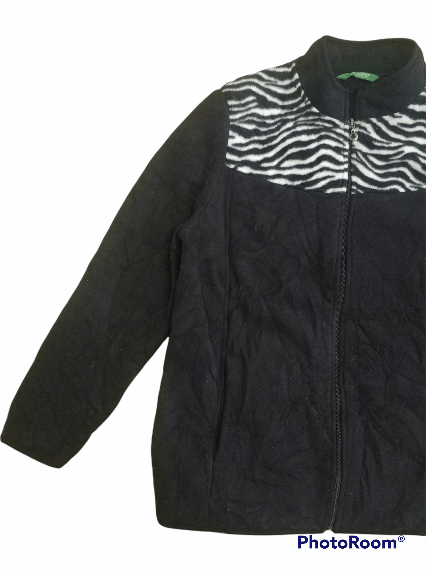 Japanese Brand 🔥Zebra Stripe Crocodile Ladies Fleece Jacket Size L / US 10 / IT 46 - 3 Thumbnail
