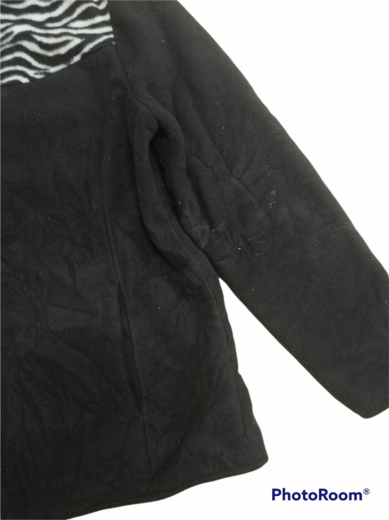 Japanese Brand 🔥Zebra Stripe Crocodile Ladies Fleece Jacket Size L / US 10 / IT 46 - 5 Thumbnail