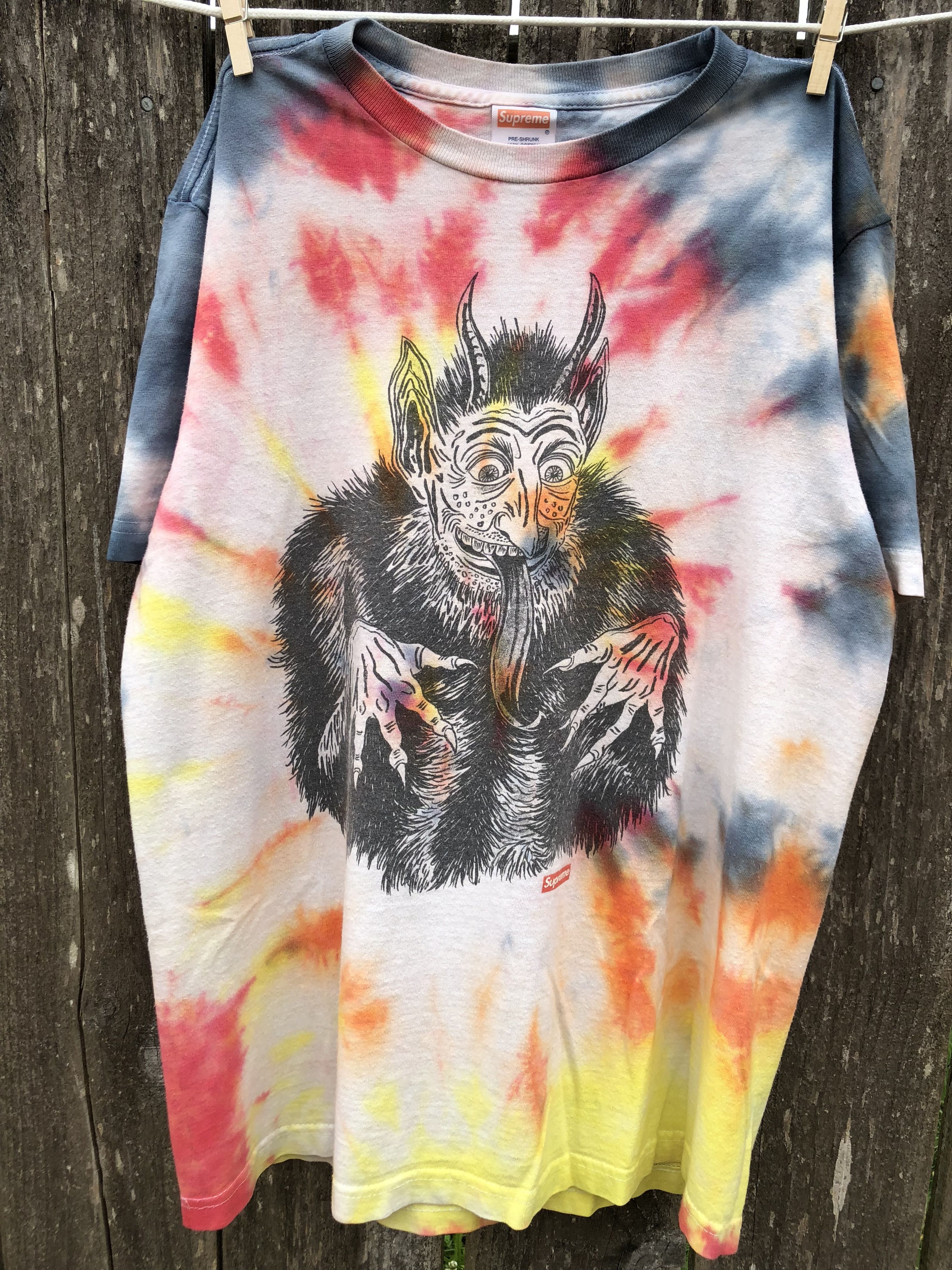 Supreme 🚨LAST DROP🚨 Tie Dye Satan Krampus Custom Tee Shirt VTG SS07 Size US M / EU 48-50 / 2 - 2 Thumbnail