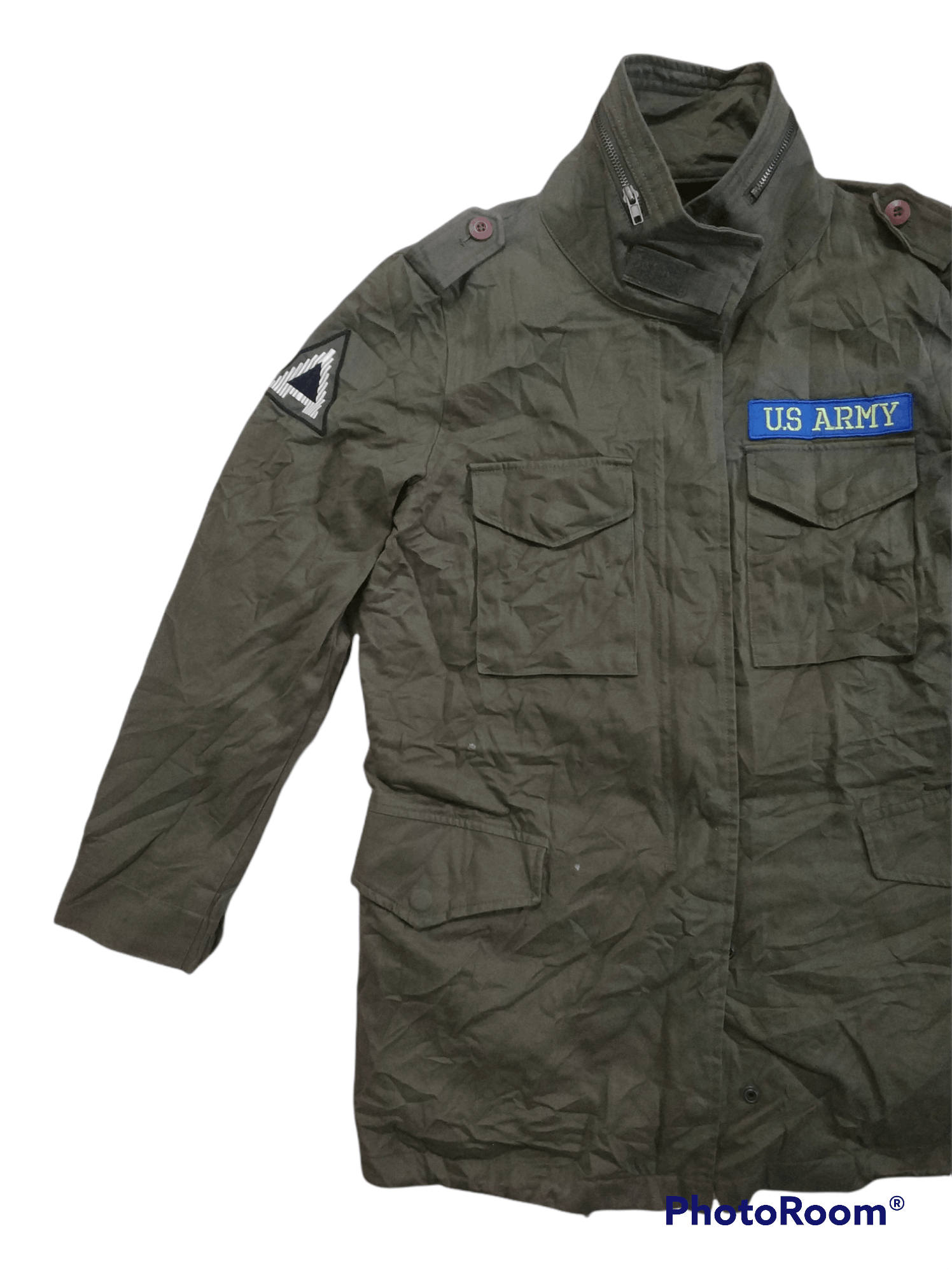 Japanese Brand 🔥Topten Us Army Patches Zipper Jacket Size US S / EU 44-46 / 1 - 4 Thumbnail