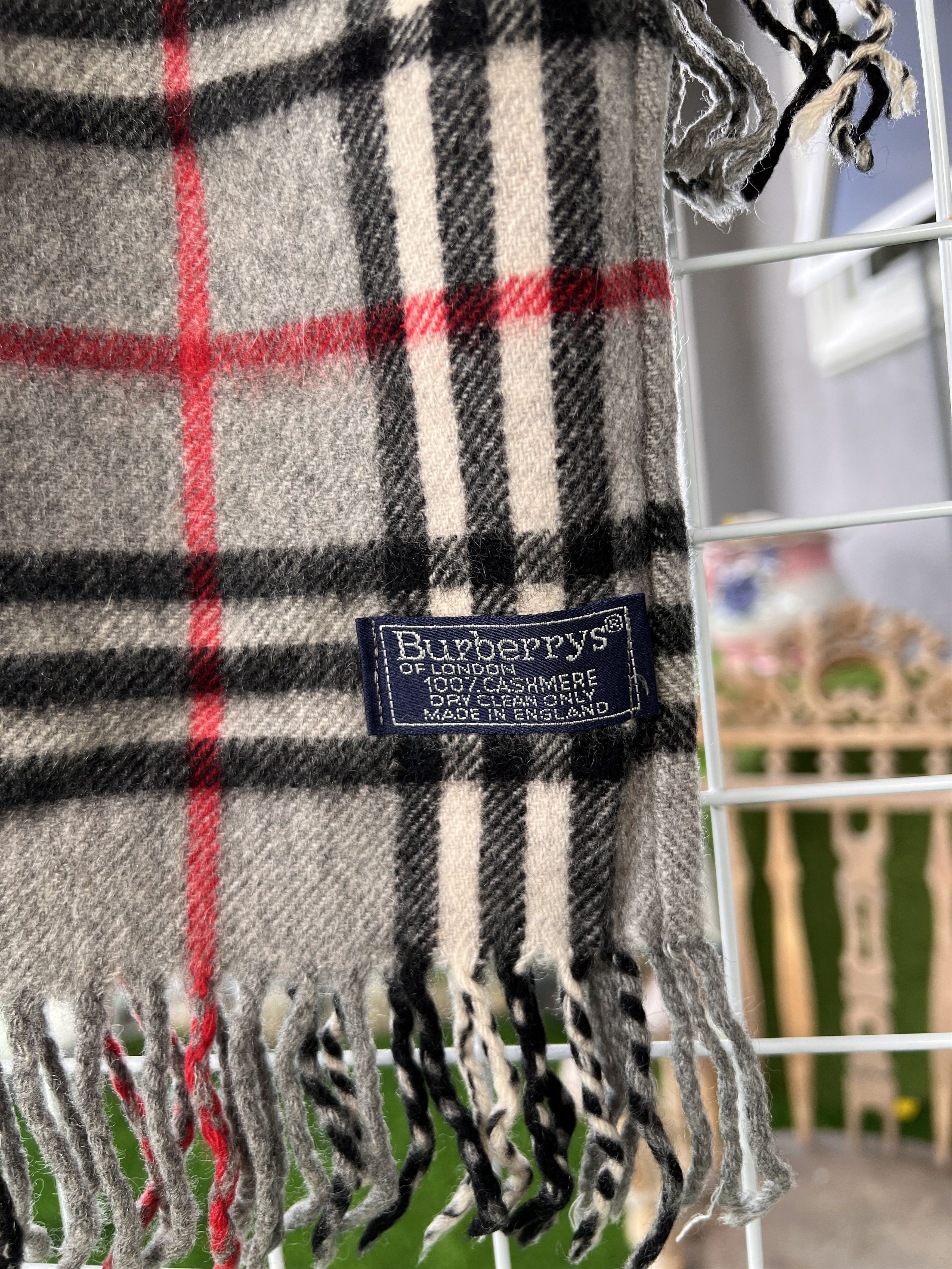 Burberry Burberrys Grey Nova Check Scarf Muffler Wool Size ONE SIZE - 2 Thumbnail