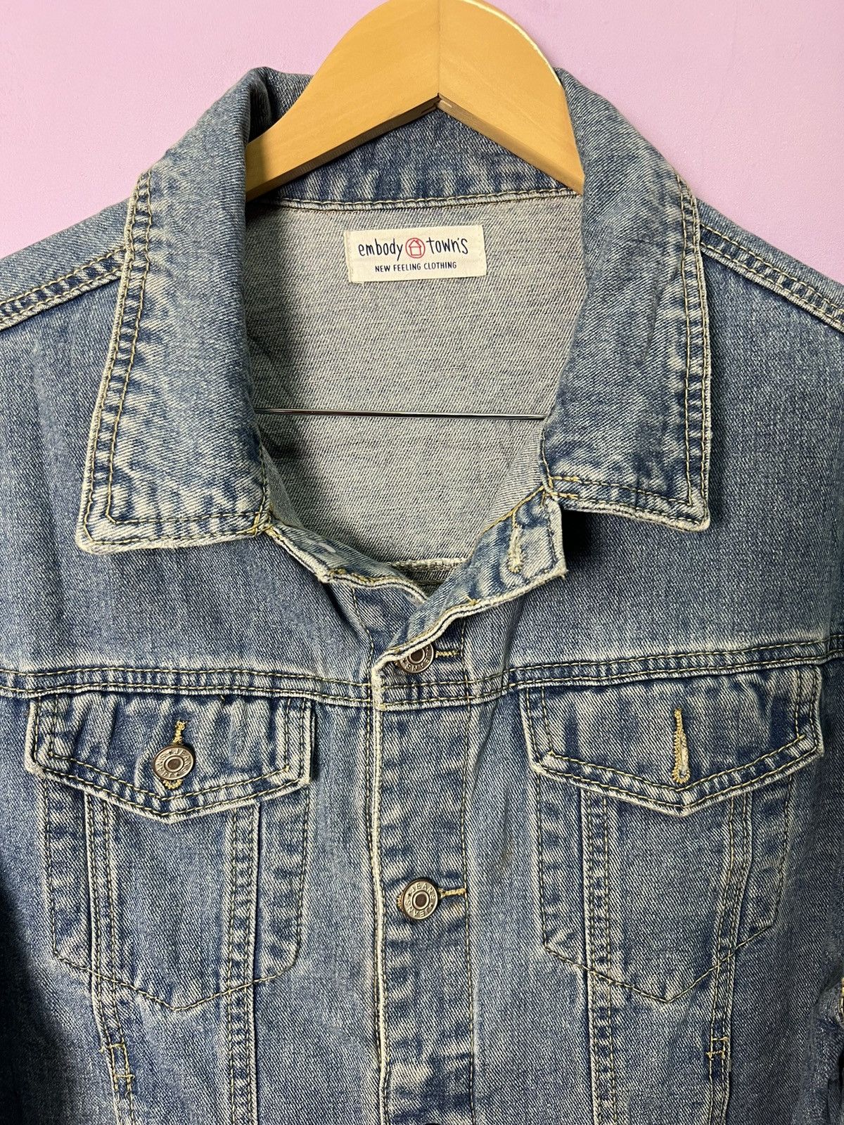 Other 🔥Cropped Flower Embroidery Denim Jacket Size L / US 10 / IT 46 - 8 Thumbnail