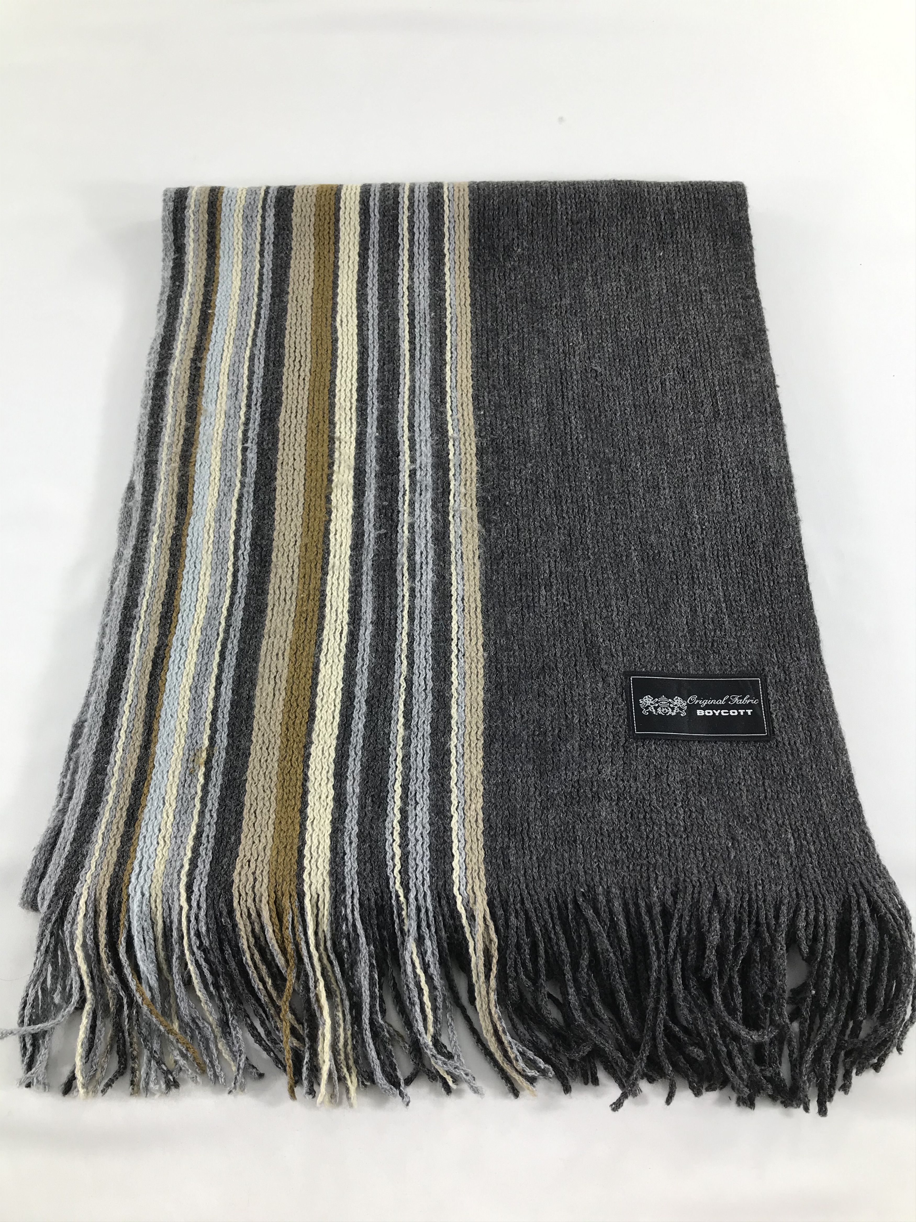 Boycott Boycott Stripe Knit Wool Scarf Muffler V245 Size ONE SIZE - 2 Thumbnail