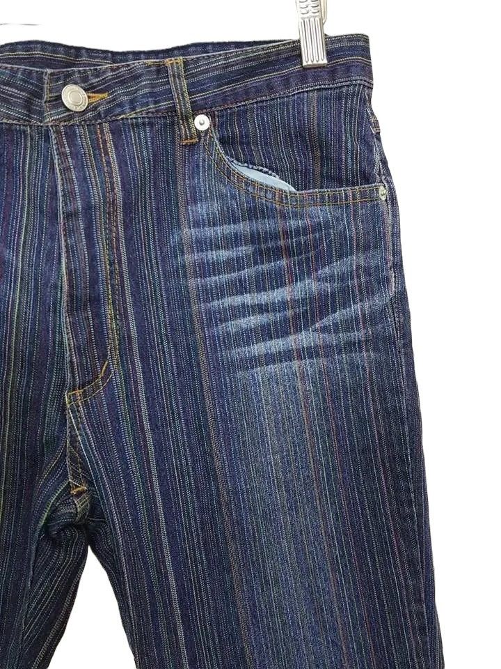Designer × Japanese Brand Multicolour Vertical Colorway Boot Cut Stretchable Pant Size US 31 - 3 Thumbnail