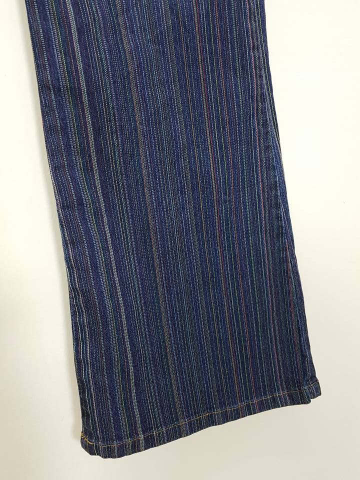 Designer × Japanese Brand Multicolour Vertical Colorway Boot Cut Stretchable Pant Size US 31 - 11 Thumbnail
