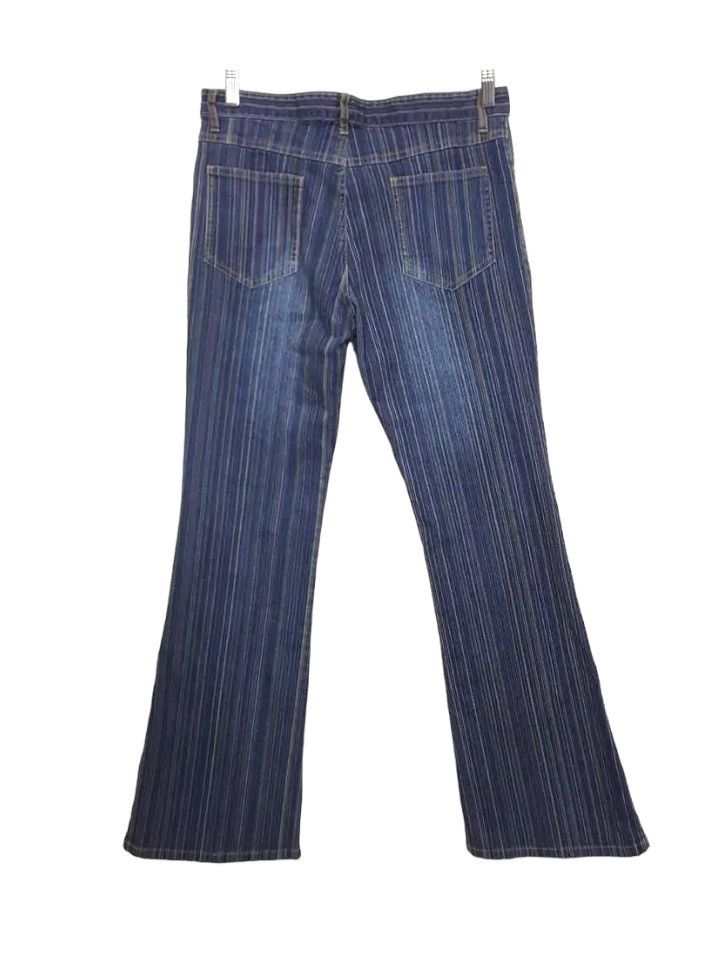 Designer × Japanese Brand Multicolour Vertical Colorway Boot Cut Stretchable Pant Size US 31 - 4 Thumbnail