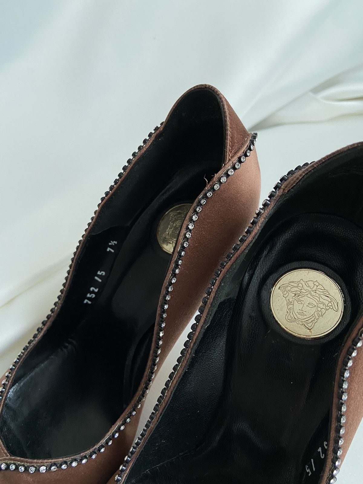 Versace Gianni Versace satin vintage heels Size US 7.5 / IT 37.5 - 2 Thumbnail