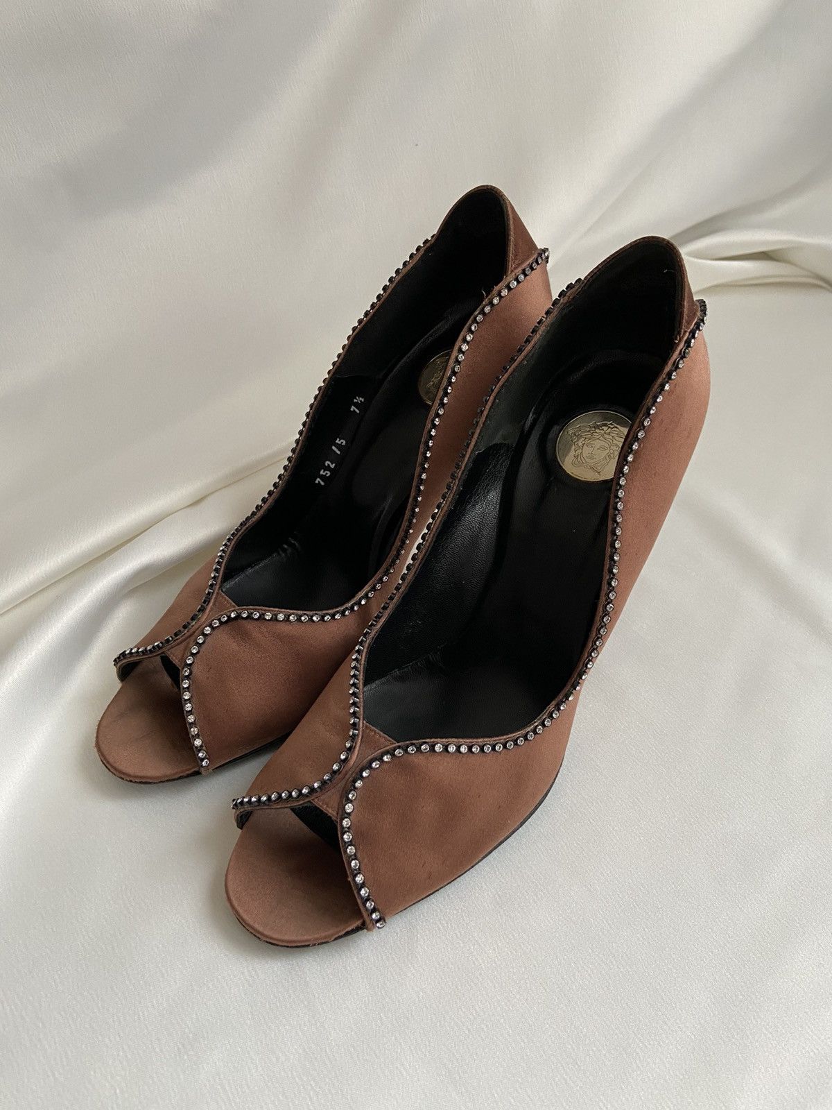 Versace Gianni Versace satin vintage heels Size US 7.5 / IT 37.5 - 1 Thumbnail