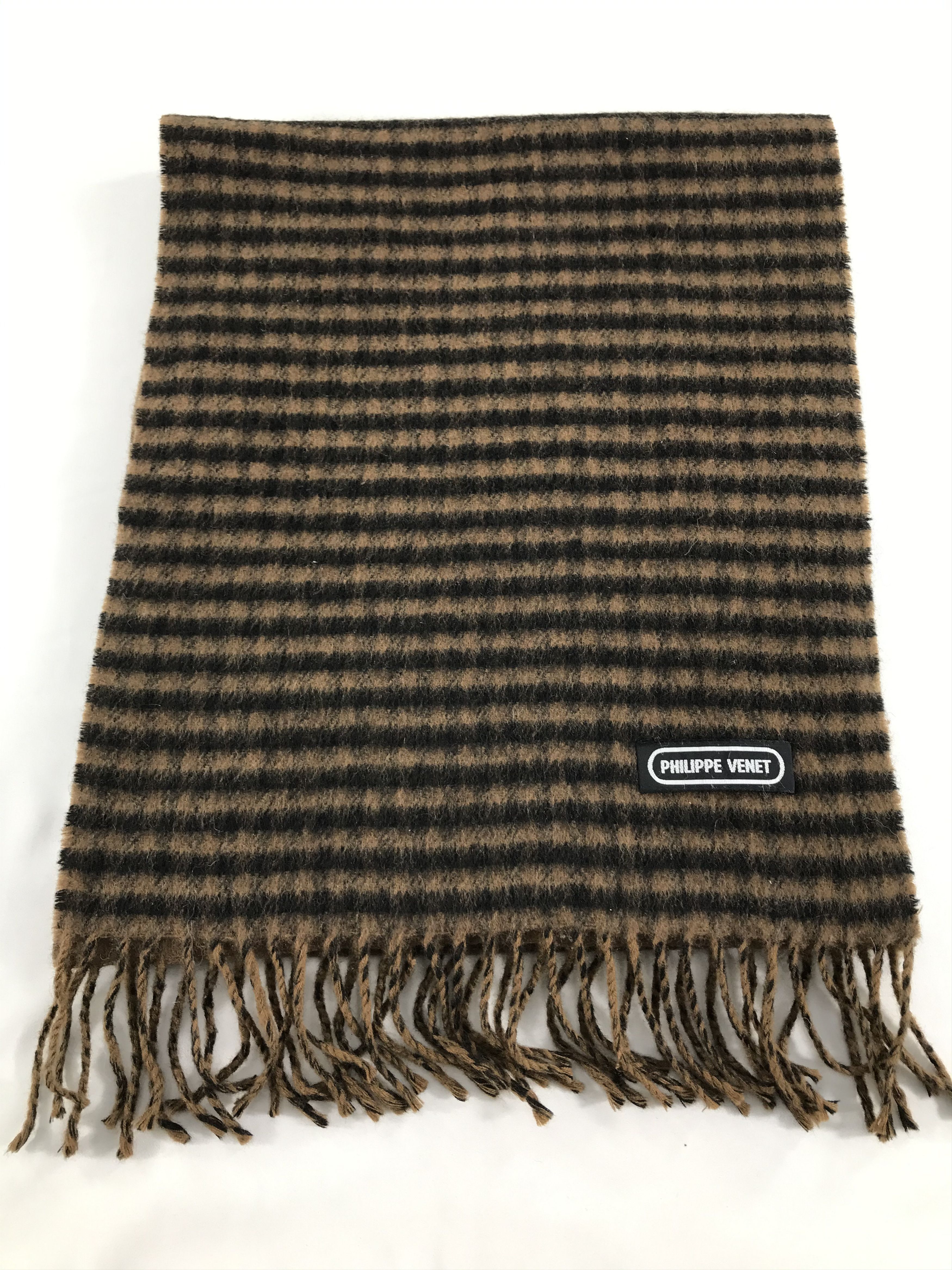 Vintage Philippe Venet Gingham Wool Scarf Muffler V272 Size ONE SIZE - 3 Thumbnail