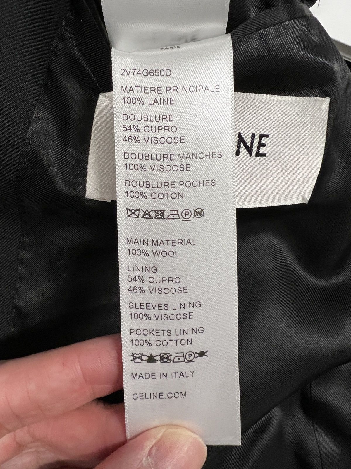 Celine × Hedi Slimane Black Boxy Blazer Jacket in Wool Gabardine Sz 46 Size 46R - 9 Thumbnail