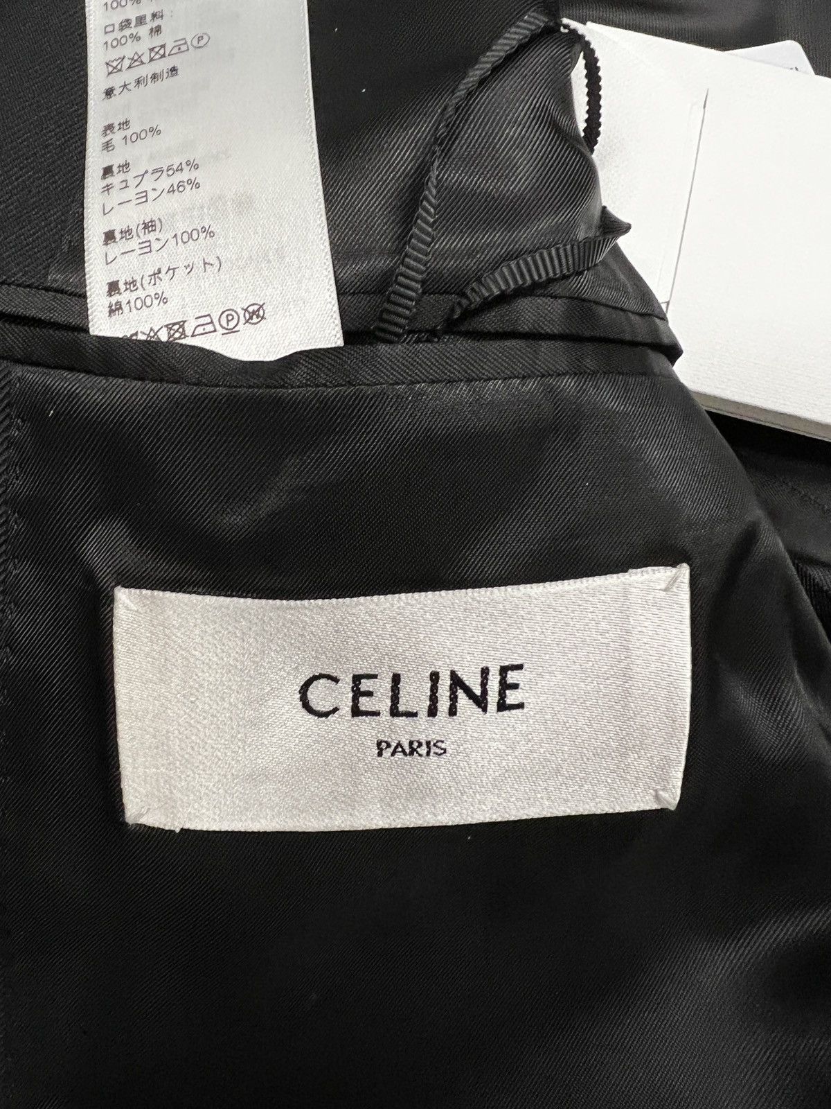 Celine × Hedi Slimane Black Boxy Blazer Jacket in Wool Gabardine Sz 46 Size 46R - 7 Thumbnail