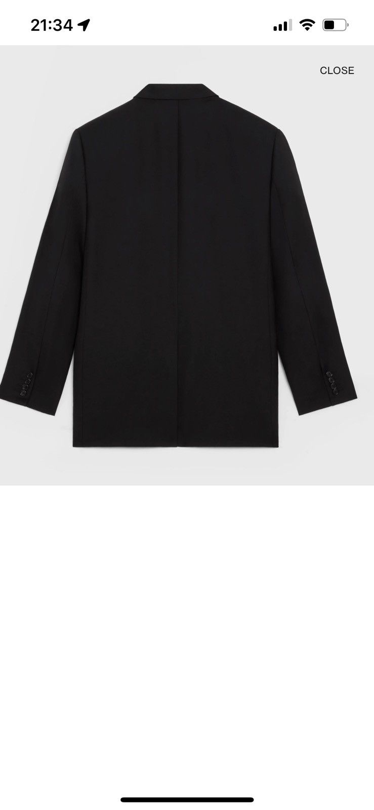 Celine × Hedi Slimane Black Boxy Blazer Jacket in Wool Gabardine Sz 46 Size 46R - 4 Thumbnail