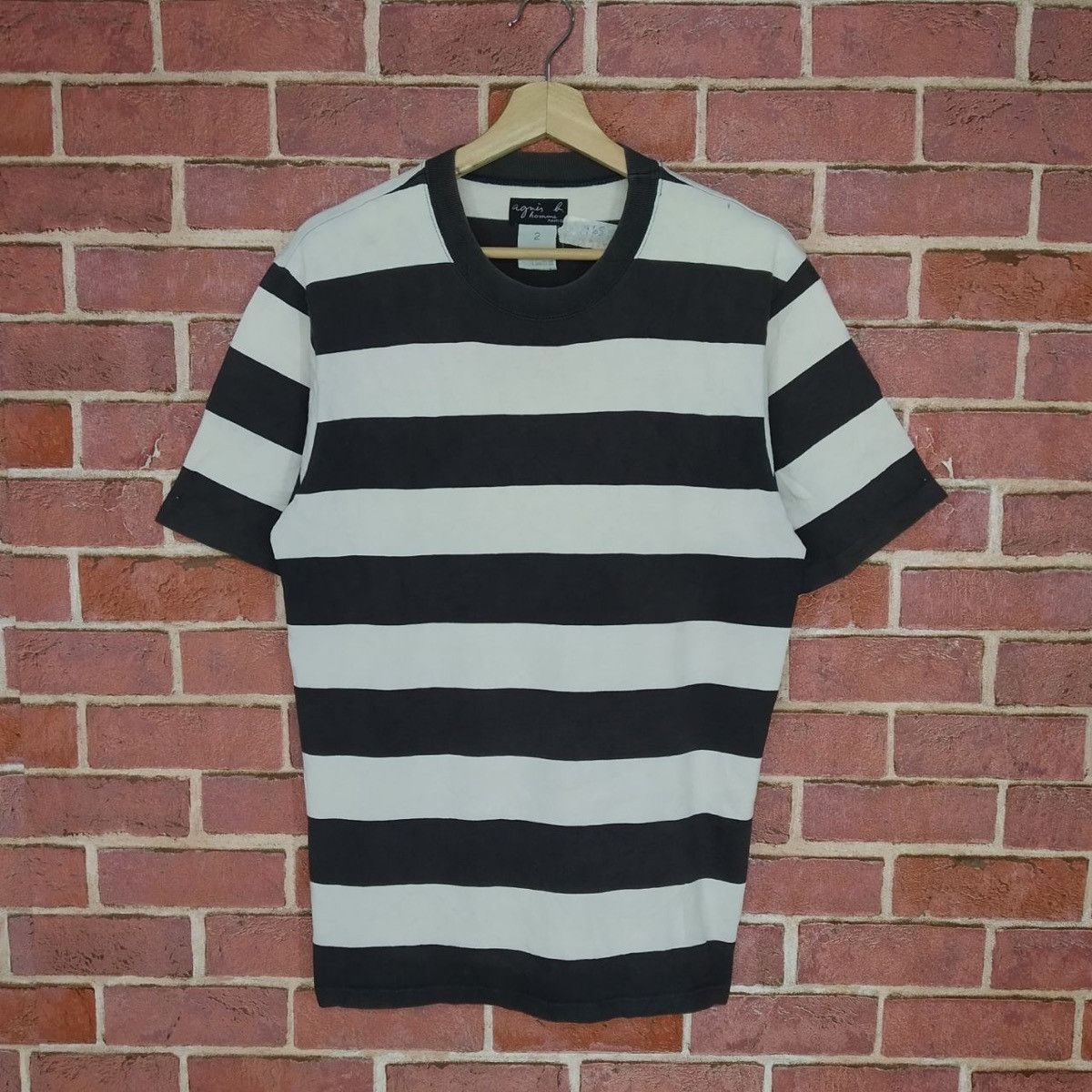 agnes b. Vintage OG Agnes B Homme Paris Big Stripes T-shirt Size US M / EU 48-50 / 2 - 1 Thumbnail