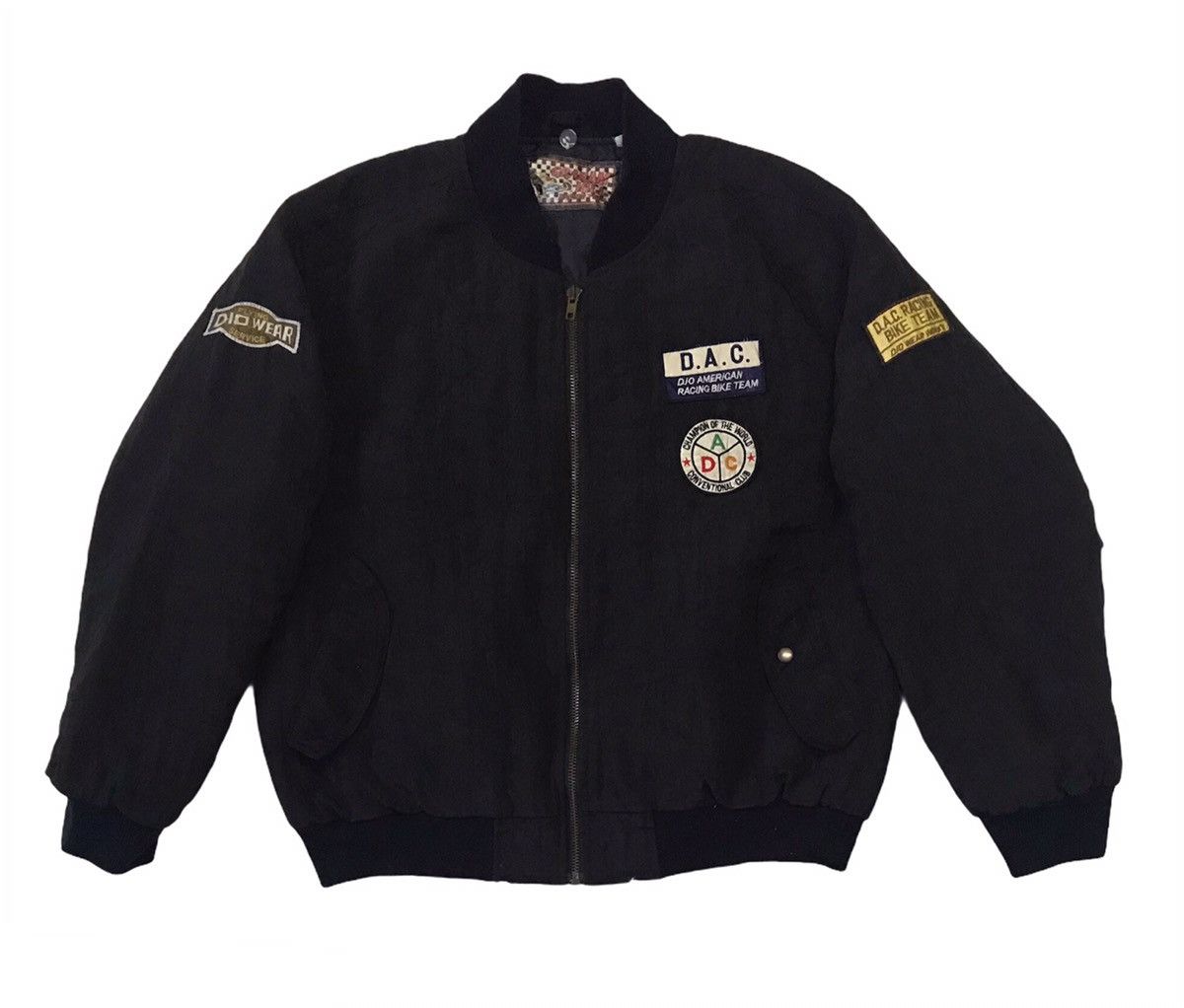 image of America x Racing Dac Graham Hill Racing Team Nylon Bomber Style Jacket in Black, Men's (Size Large)