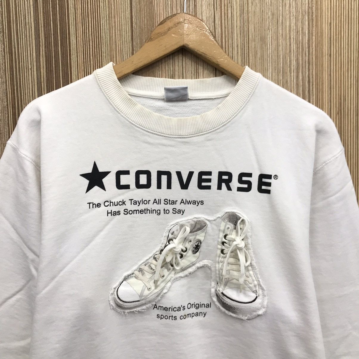 Converse × Vintage Vintage Converse Big Logo Sweatshirt Size US M / EU 48-50 / 2 - 2 Thumbnail