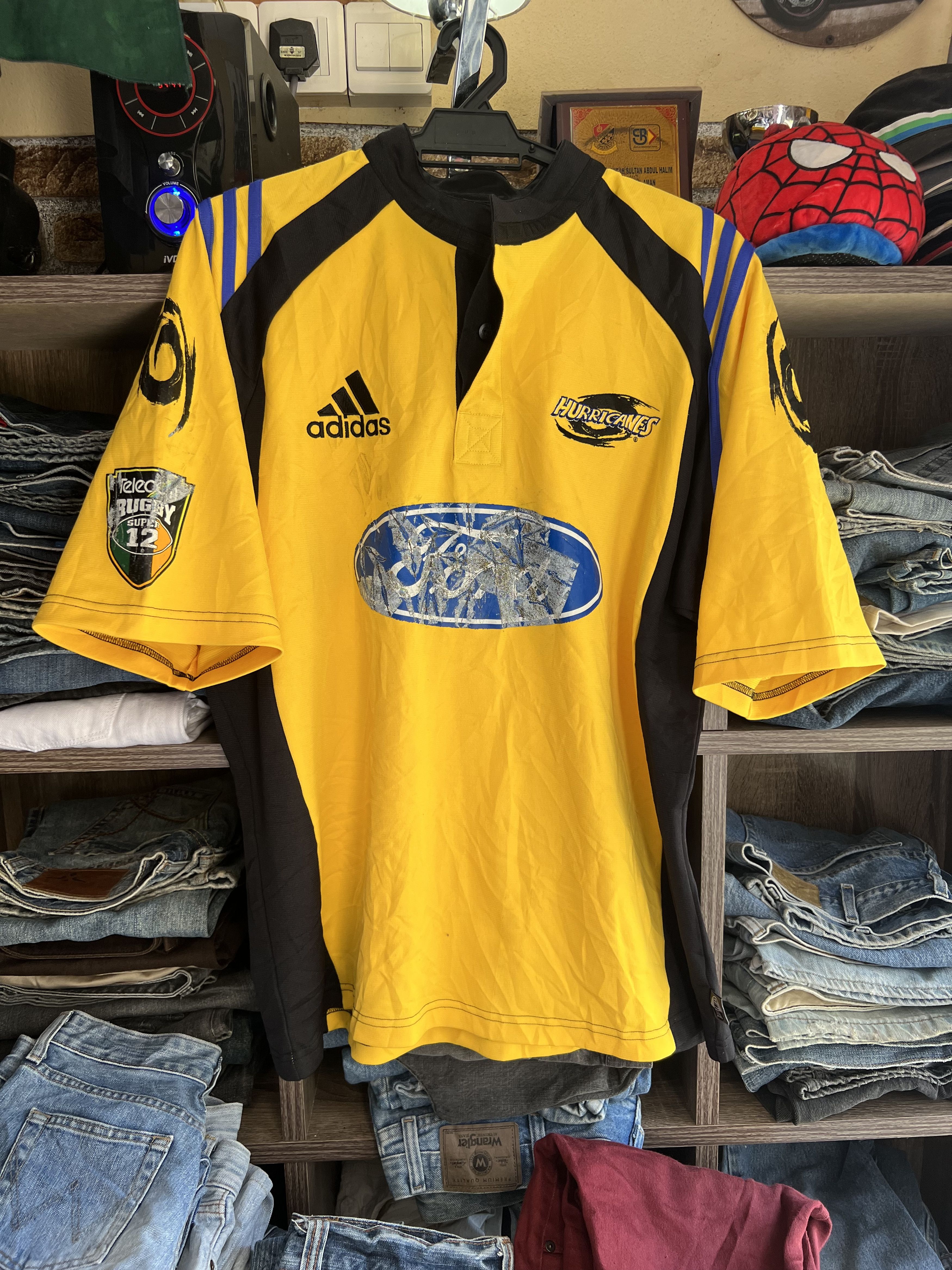 Adidas 🔥Vintage 2000s Hurricanes Rugby Super 12 Jerseys Size US L / EU 52-54 / 3 - 20 Thumbnail
