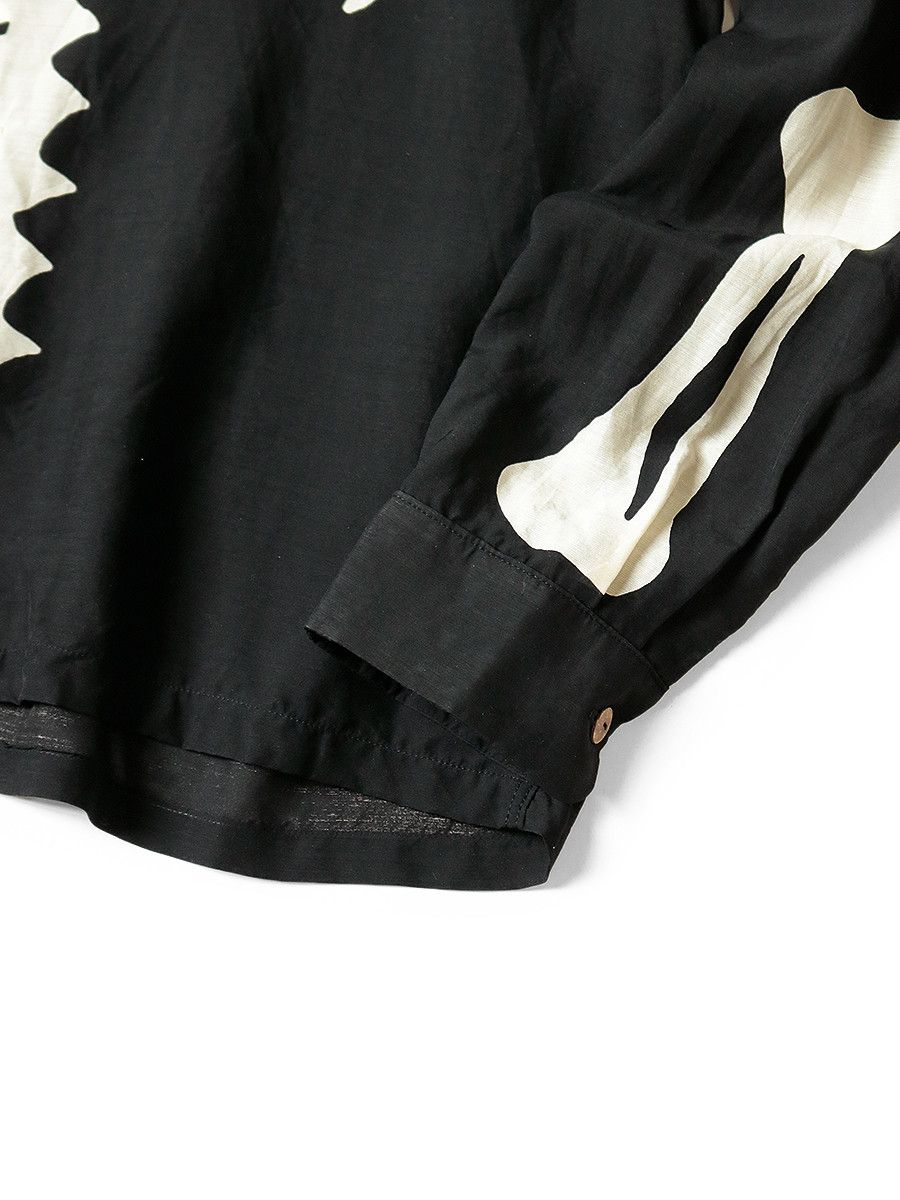 Kapital Kapital Silk Rayon Bone Print Open Collar Shirt Size US XL / EU 56 / 4 - 8 Thumbnail