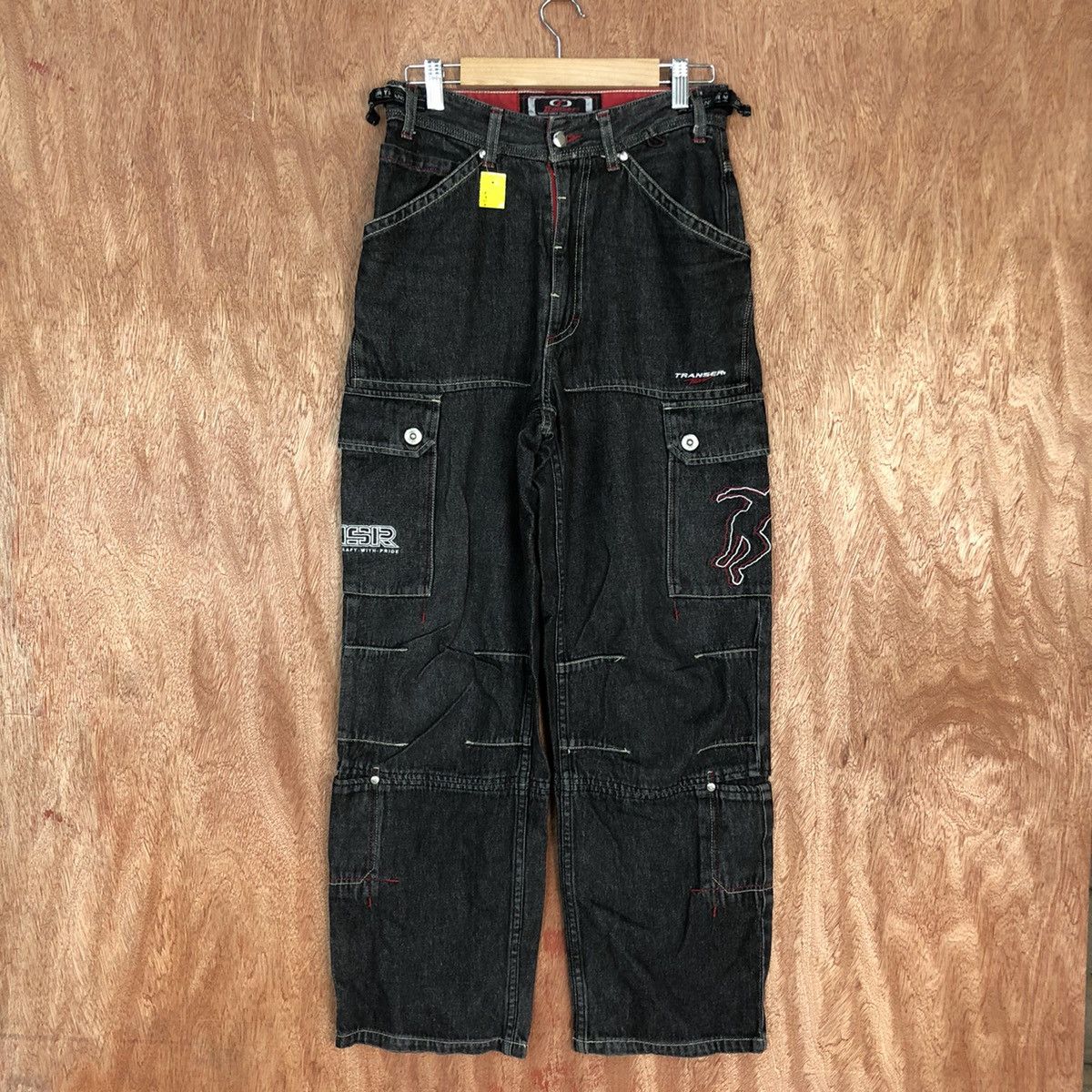 Japanese Brand Transer Black Multipocket denim Jeans Pants #2624DL Size US 28 / EU 44 - 1 Thumbnail