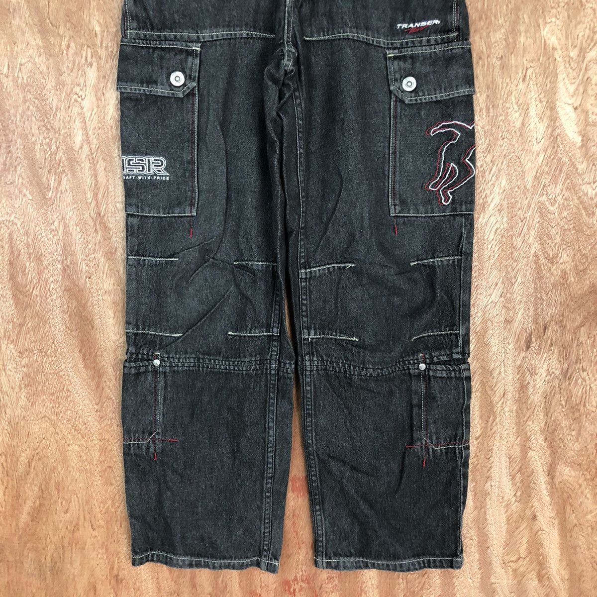 Japanese Brand Transer Black Multipocket denim Jeans Pants #2624DL Size US 28 / EU 44 - 3 Thumbnail