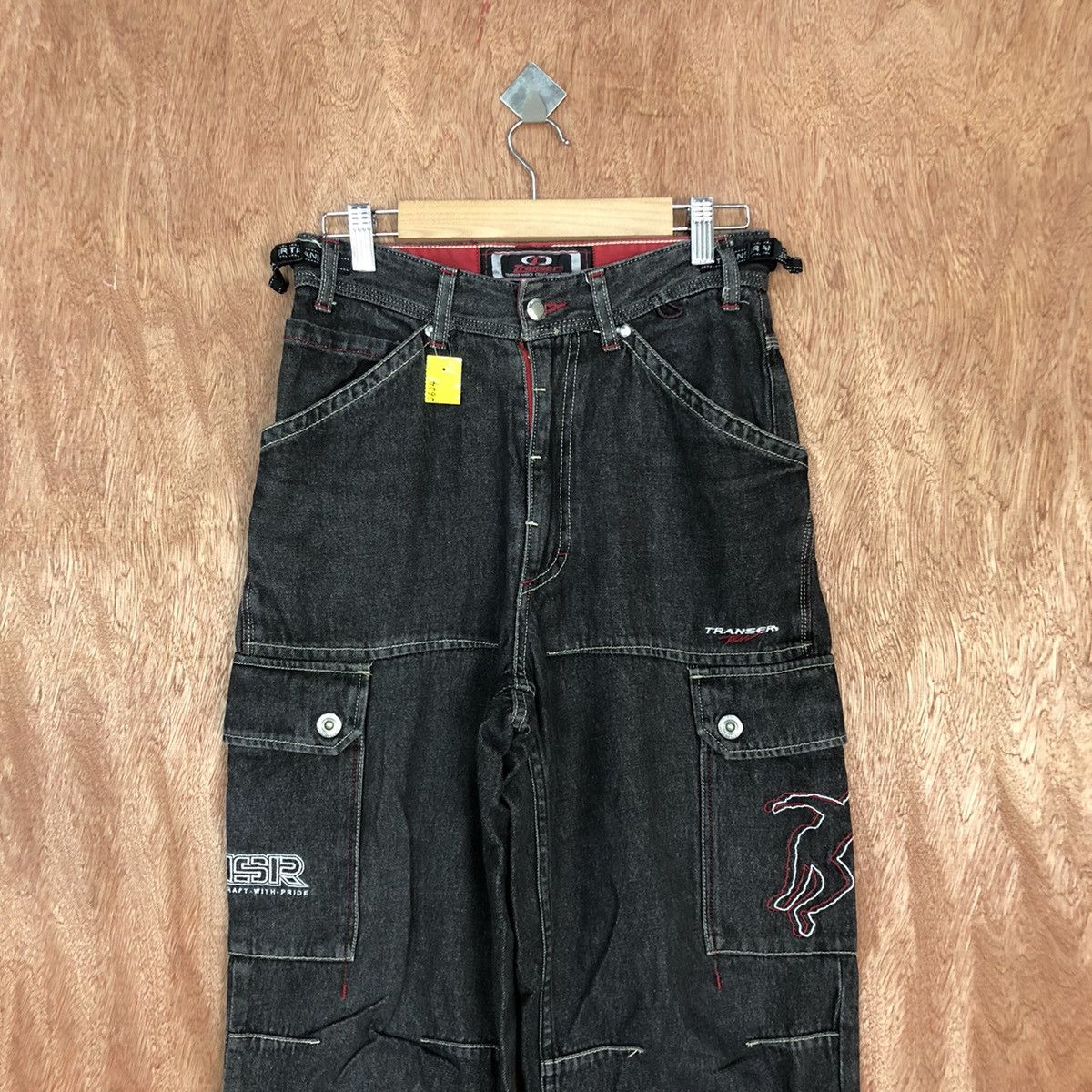 Japanese Brand Transer Black Multipocket denim Jeans Pants #2624DL Size US 28 / EU 44 - 2 Thumbnail