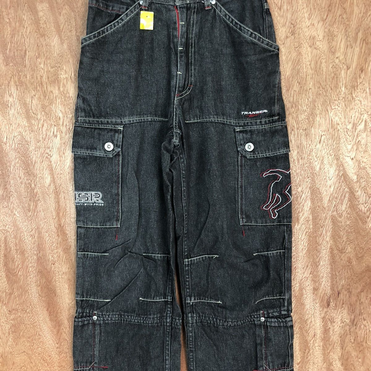 Japanese Brand Transer Black Multipocket denim Jeans Pants #2624DL Size US 28 / EU 44 - 4 Thumbnail