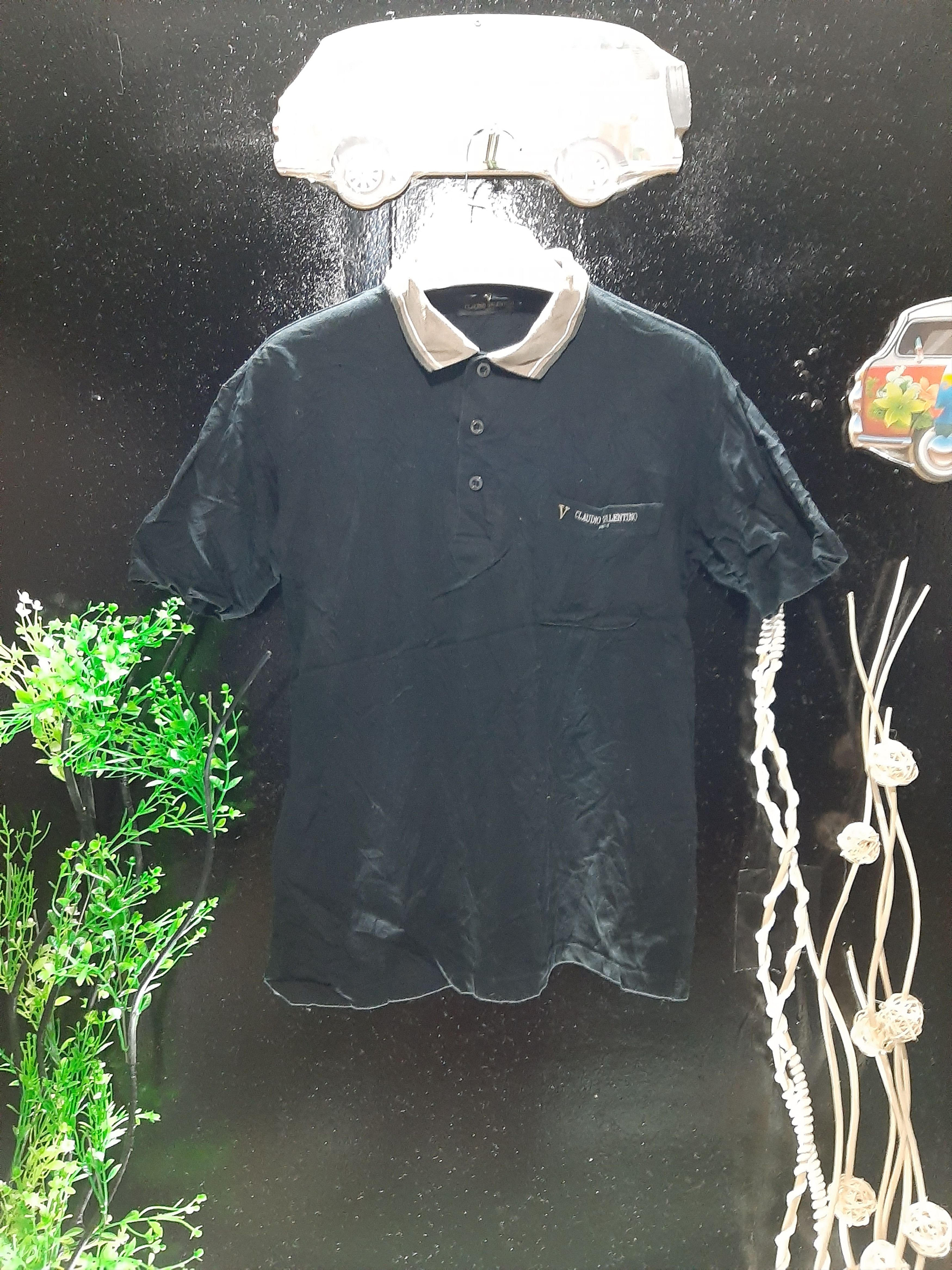 Designer × Valentino × Vintage VINTAGE CLAUDIO VALENTINO PARIS SINGLE POCKET POLO SHIRT Size US S / EU 44-46 / 1 - 1 Thumbnail