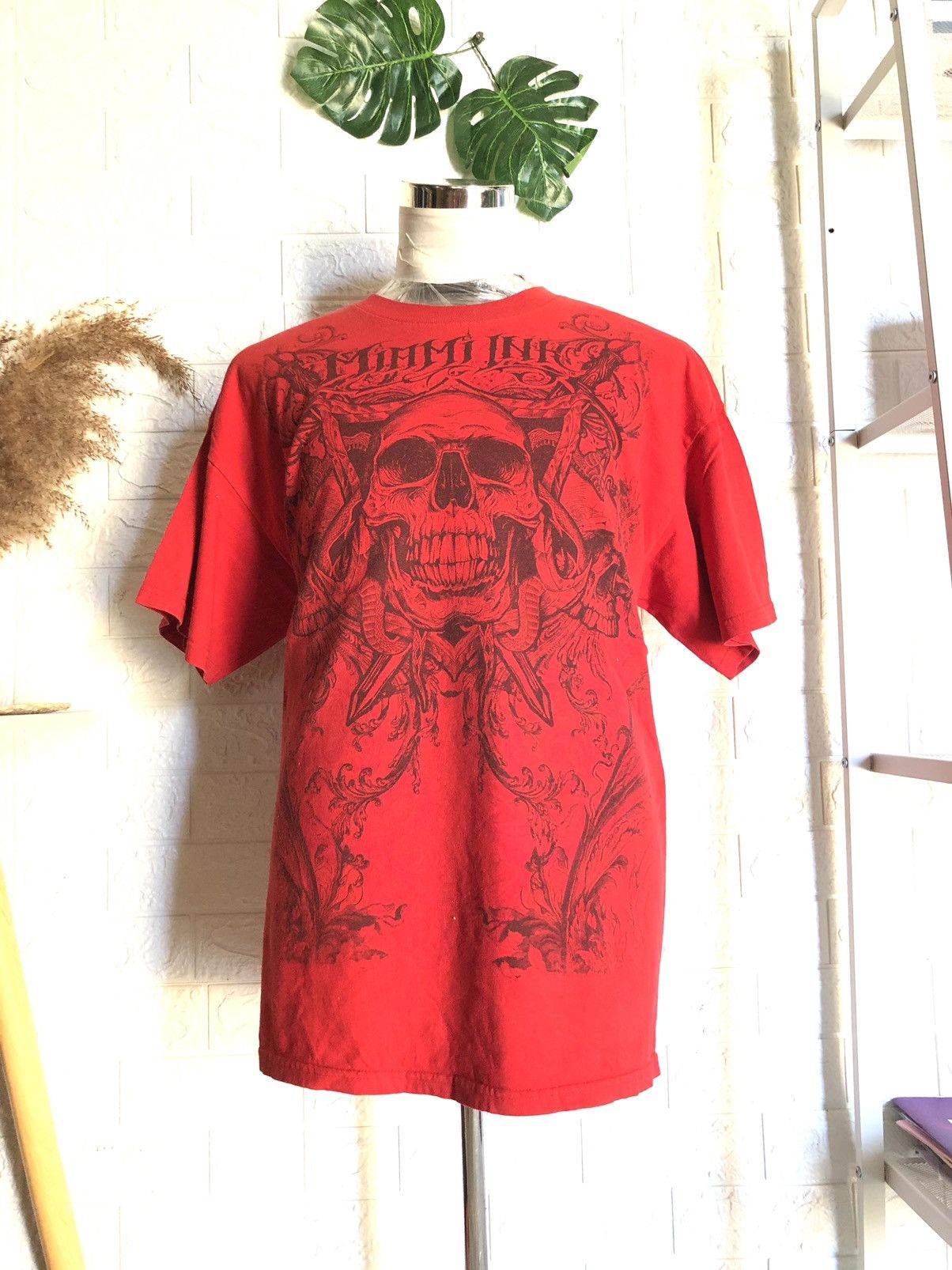 Vintage VINTAGE MIAMI INK SKULL ART TEE Size US XL / EU 56 / 4 - 1 Thumbnail