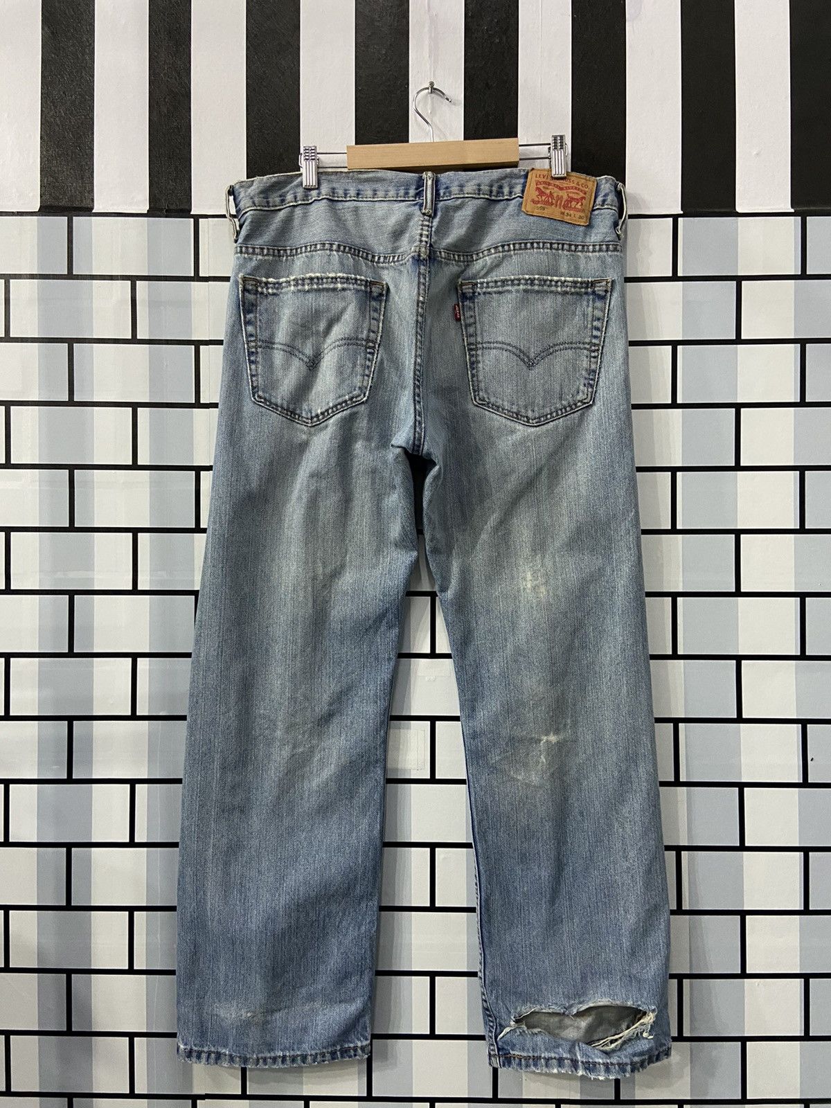 Levi's × Vintage Vintage Levi’s 569 Distressed Light Wash Denim Pants Size US 36 / EU 52 - 2 Thumbnail