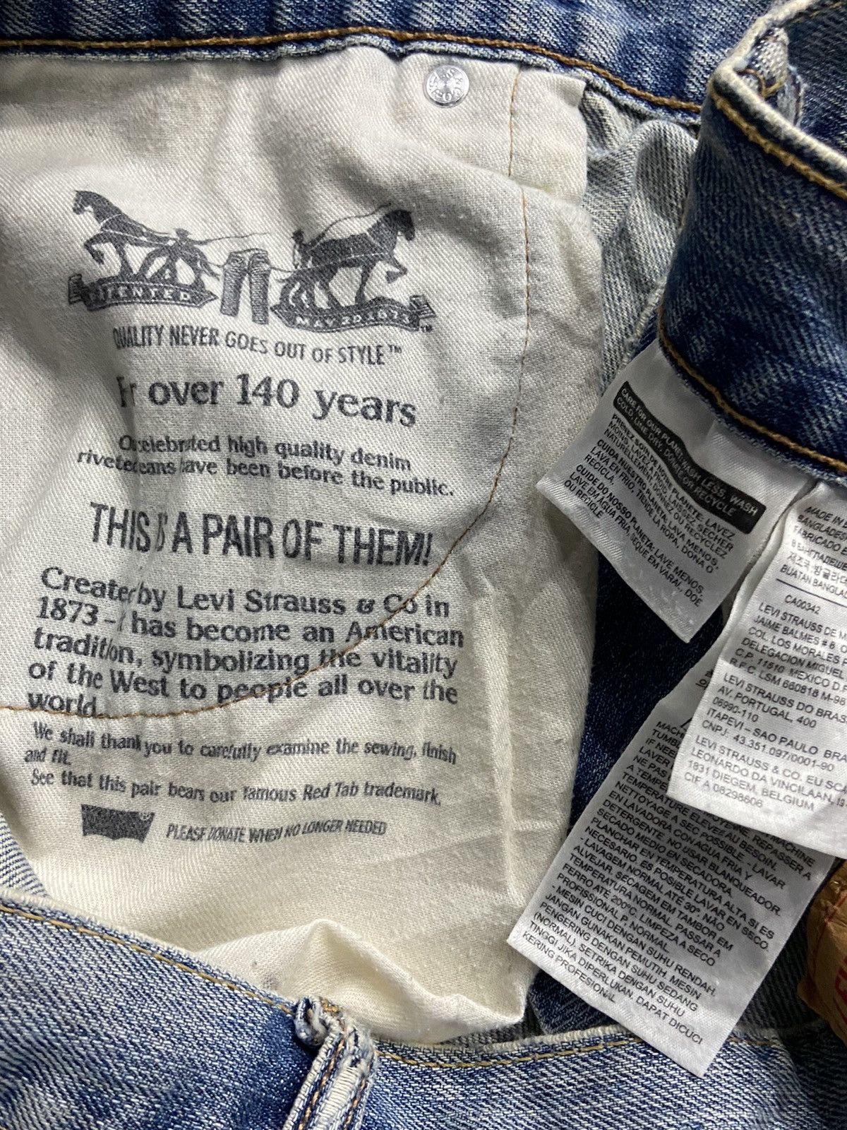 Levi's × Vintage Vintage Levi’s 569 Distressed Light Wash Denim Pants Size US 36 / EU 52 - 17 Thumbnail