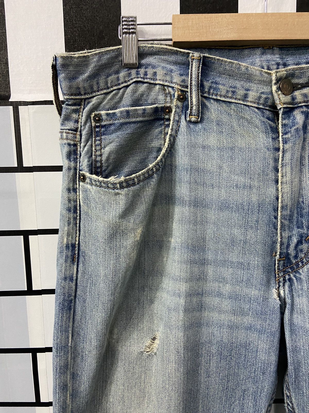 Levi's × Vintage Vintage Levi’s 569 Distressed Light Wash Denim Pants Size US 36 / EU 52 - 6 Thumbnail
