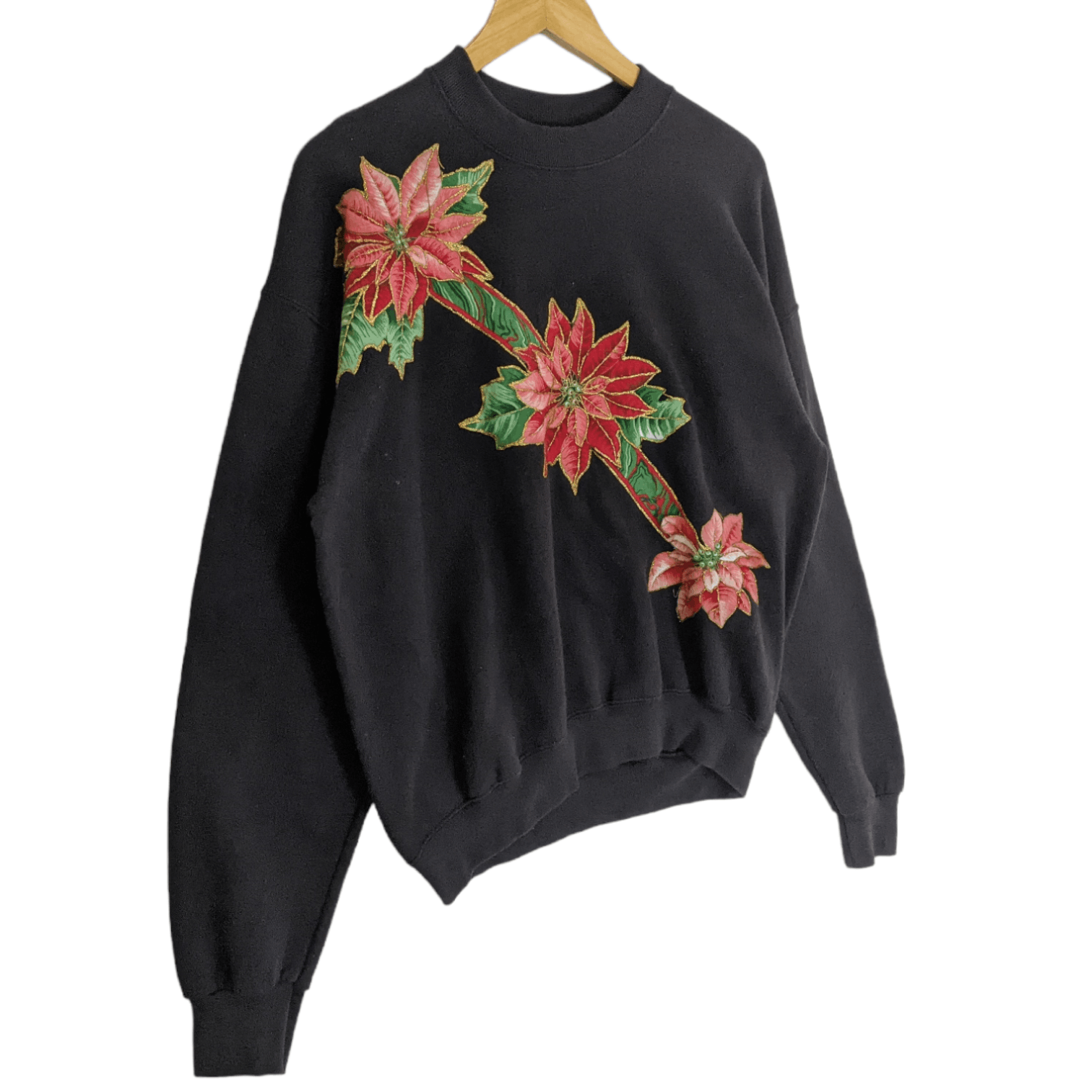 Fruit Of The Loom Vintage 90's FOTL Flower Embroidered Custom Sweatshirt Size US L / EU 52-54 / 3 - 3 Thumbnail