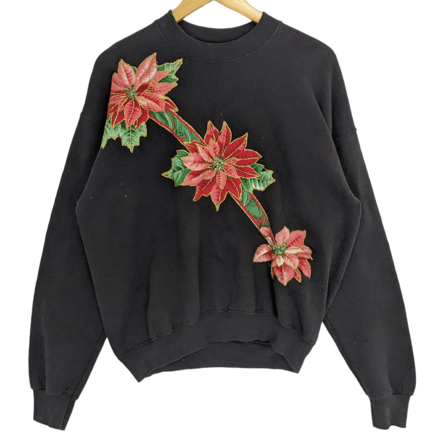 Fruit Of The Loom Vintage 90's FOTL Flower Embroidered Custom Sweatshirt Size US L / EU 52-54 / 3 - 2 Thumbnail