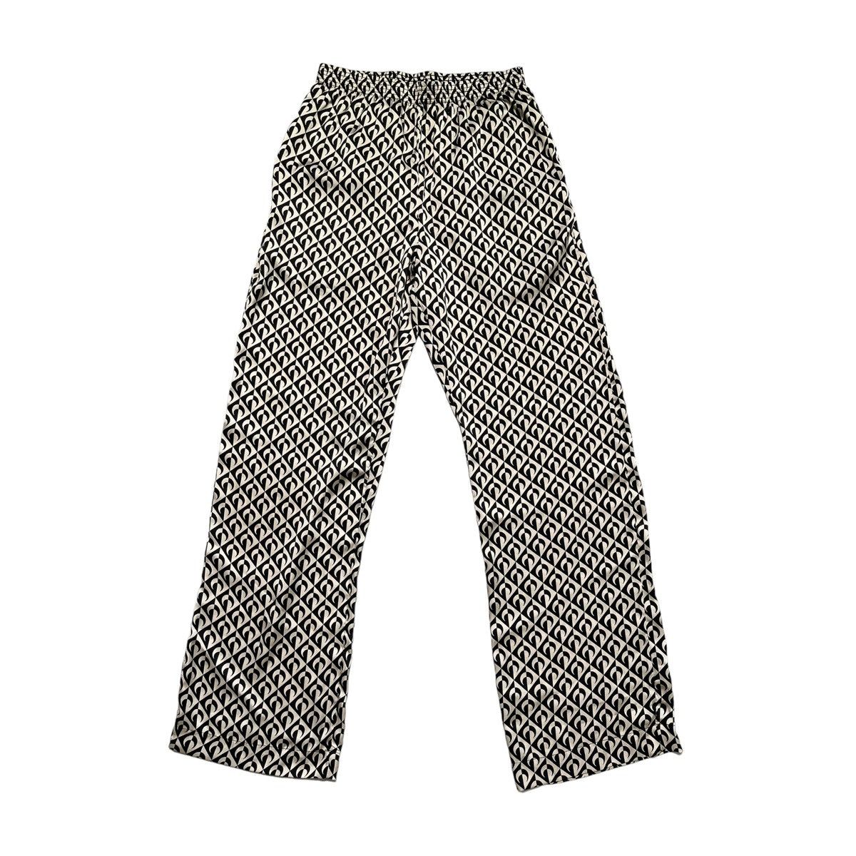 image of Marine Serre Adjustable Waist Monogram Moon Flowy Pant in Cream, Men's (Size 32)