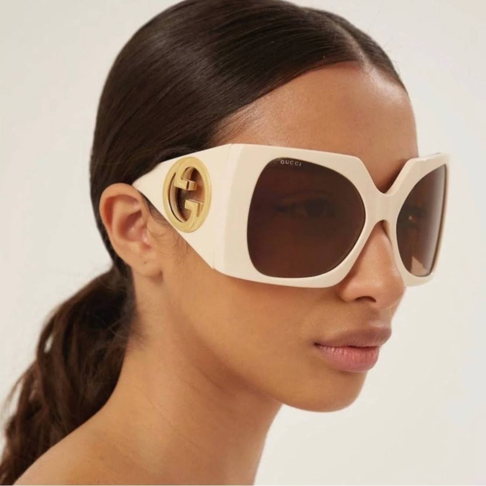 BRAND NEW GUCCI GG1255S 002 Ivory White Brown
