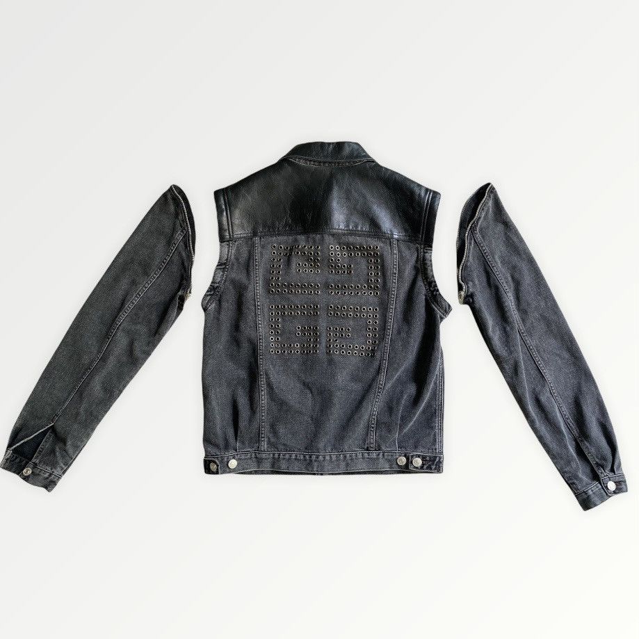 NWT Black Wash Denim / Leather Eye lace Logo