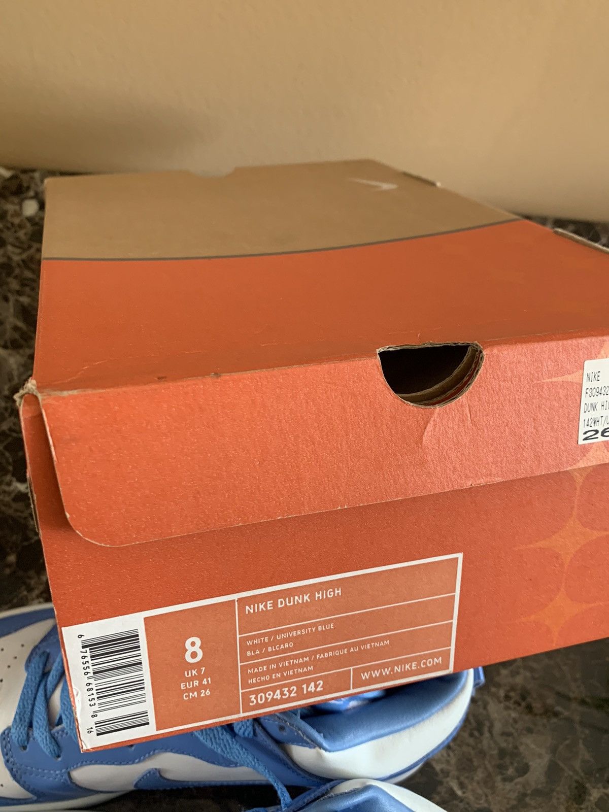 Vintage Nike Dunk High 2004 UNC Blue