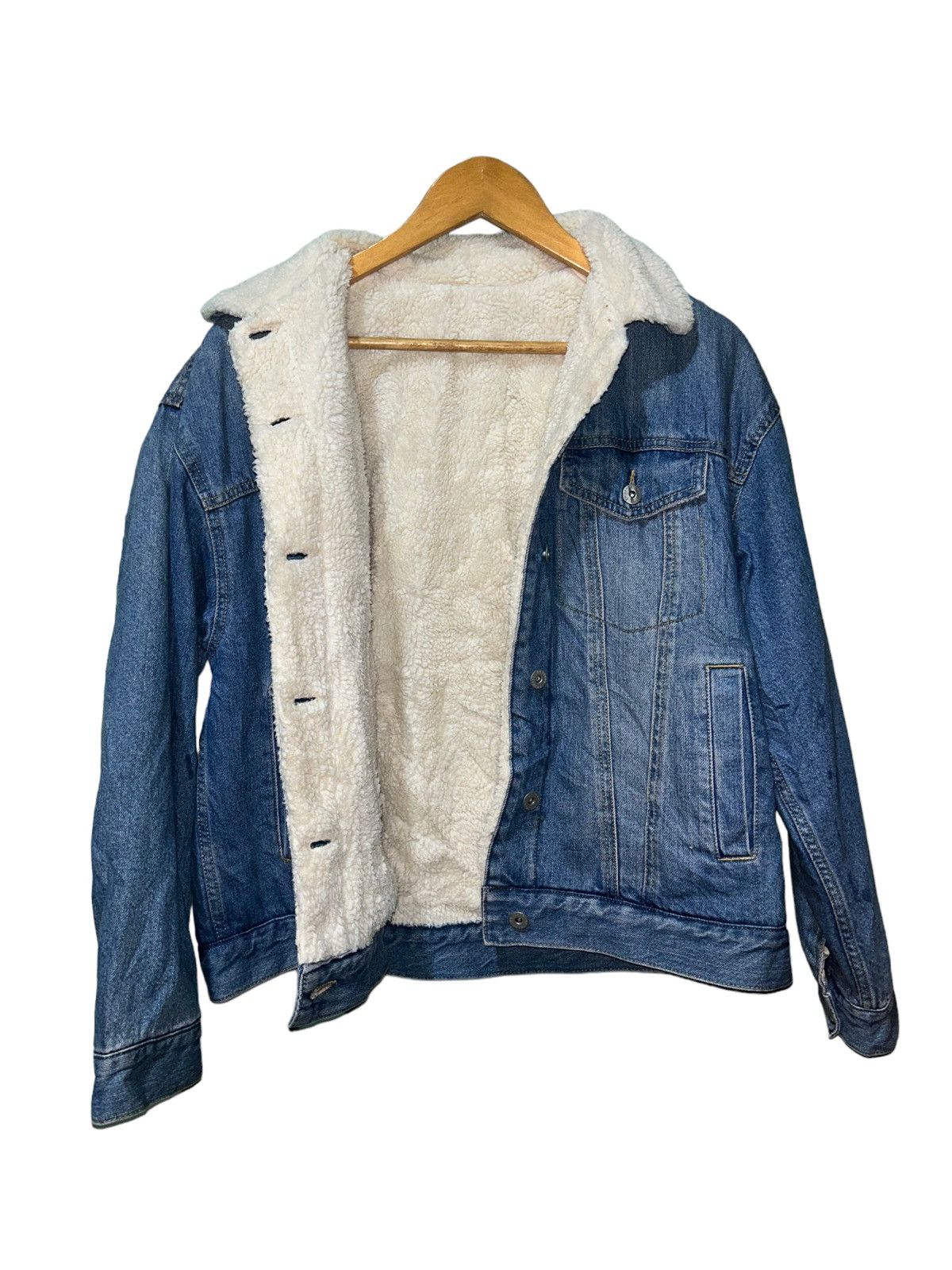 Uniqlo Japanese GU Uniqlo Sherpa Denim Jacket Size US M / EU 48-50 / 2 - 2 Thumbnail