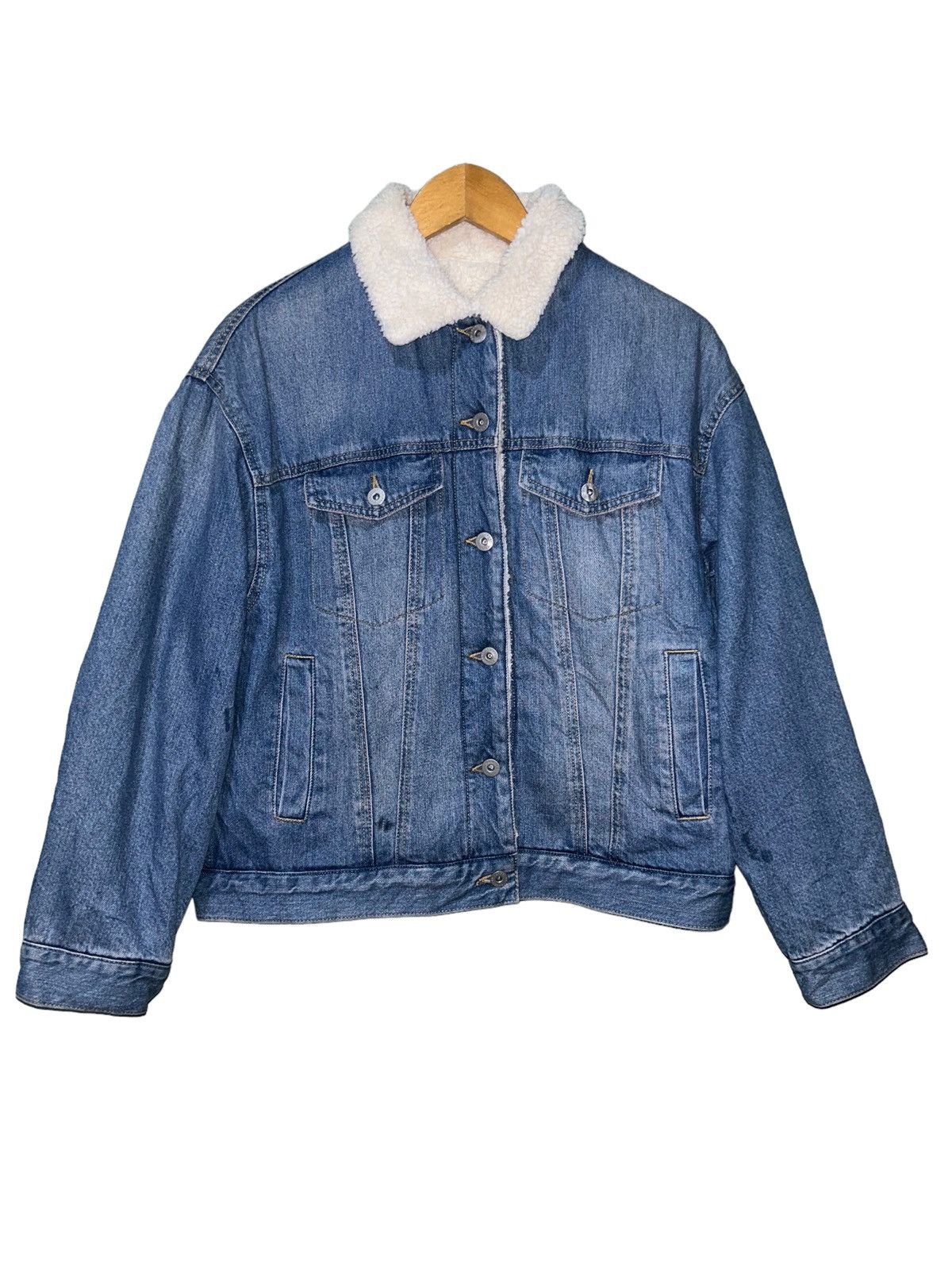 Uniqlo Japanese GU Uniqlo Sherpa Denim Jacket Size US M / EU 48-50 / 2 - 1 Thumbnail