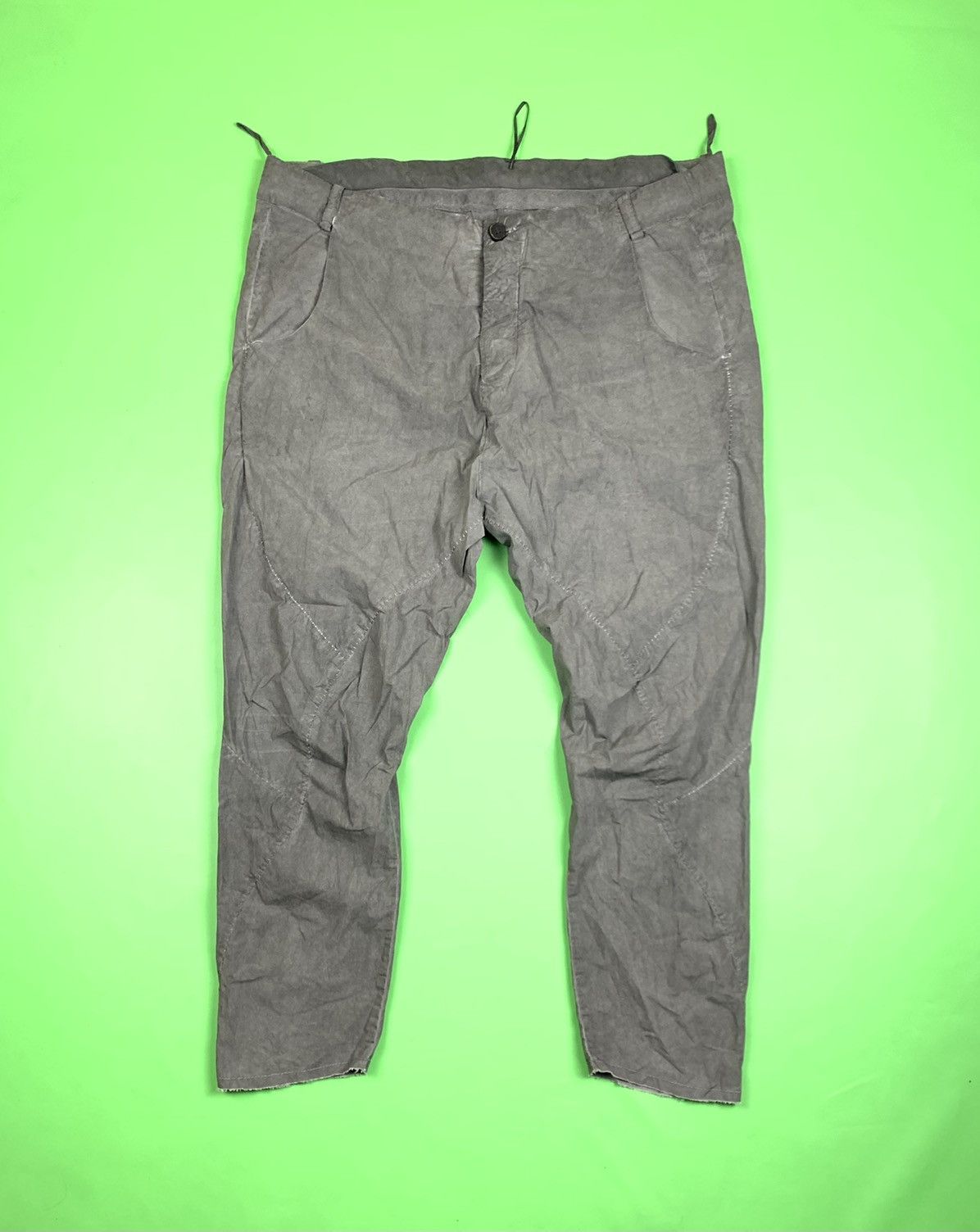 image of Masnada Avantgarde Garment-Dyed Light Cotton Pants in Grey, Men's (Size 36)