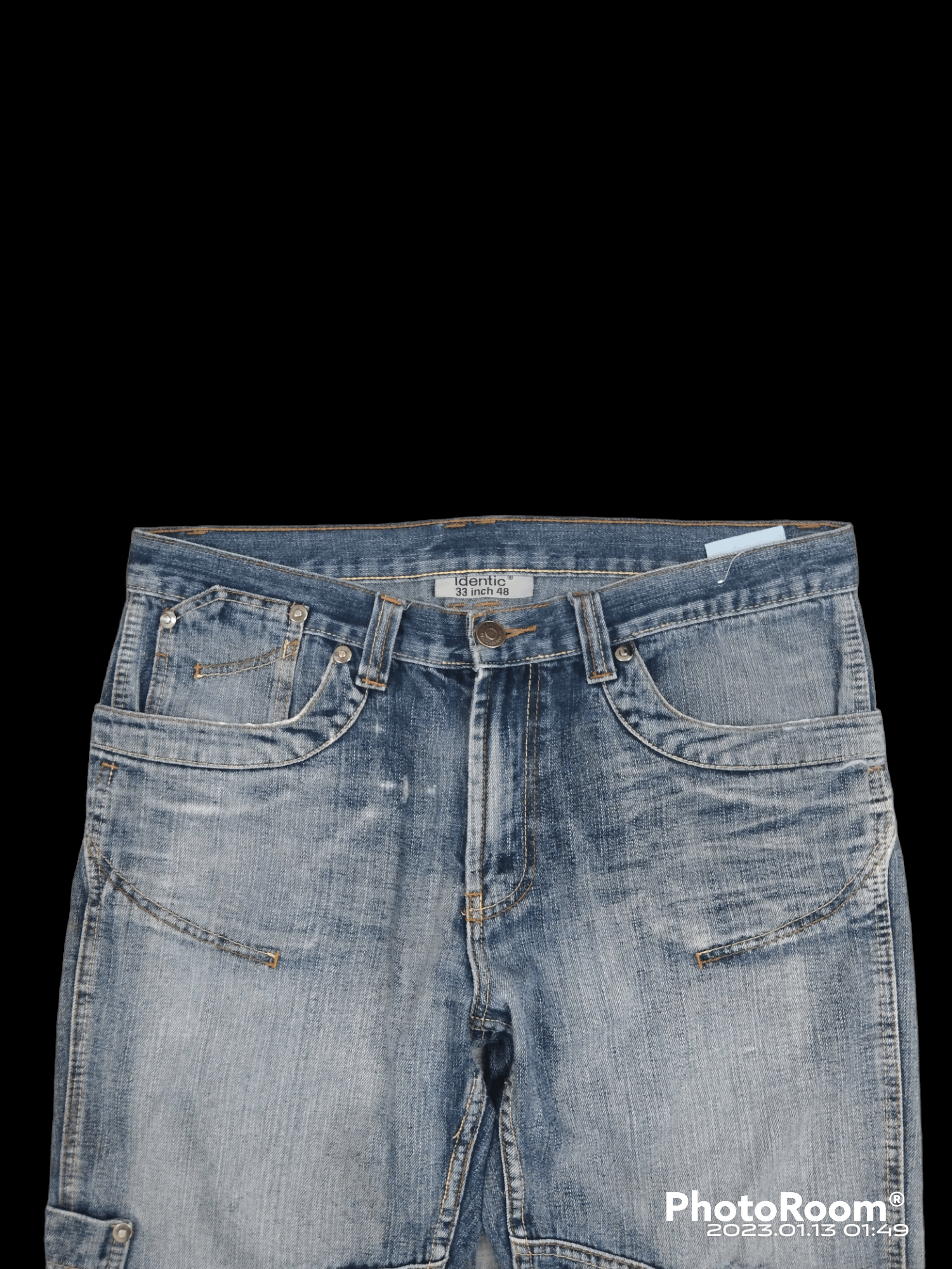 Japanese Brand THRASH RECONSTRUCTED IDENTIC DENIM PANTS Size US 34 / EU 50 - 3 Thumbnail
