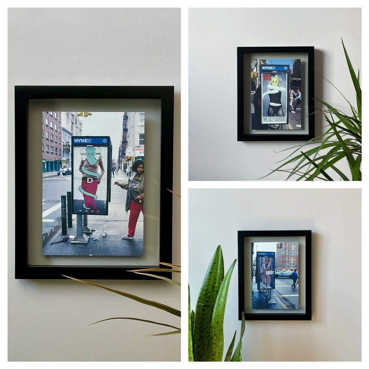image of Set Of 3 - Kaws Acrylic On Advertising Posters in Black, Men's