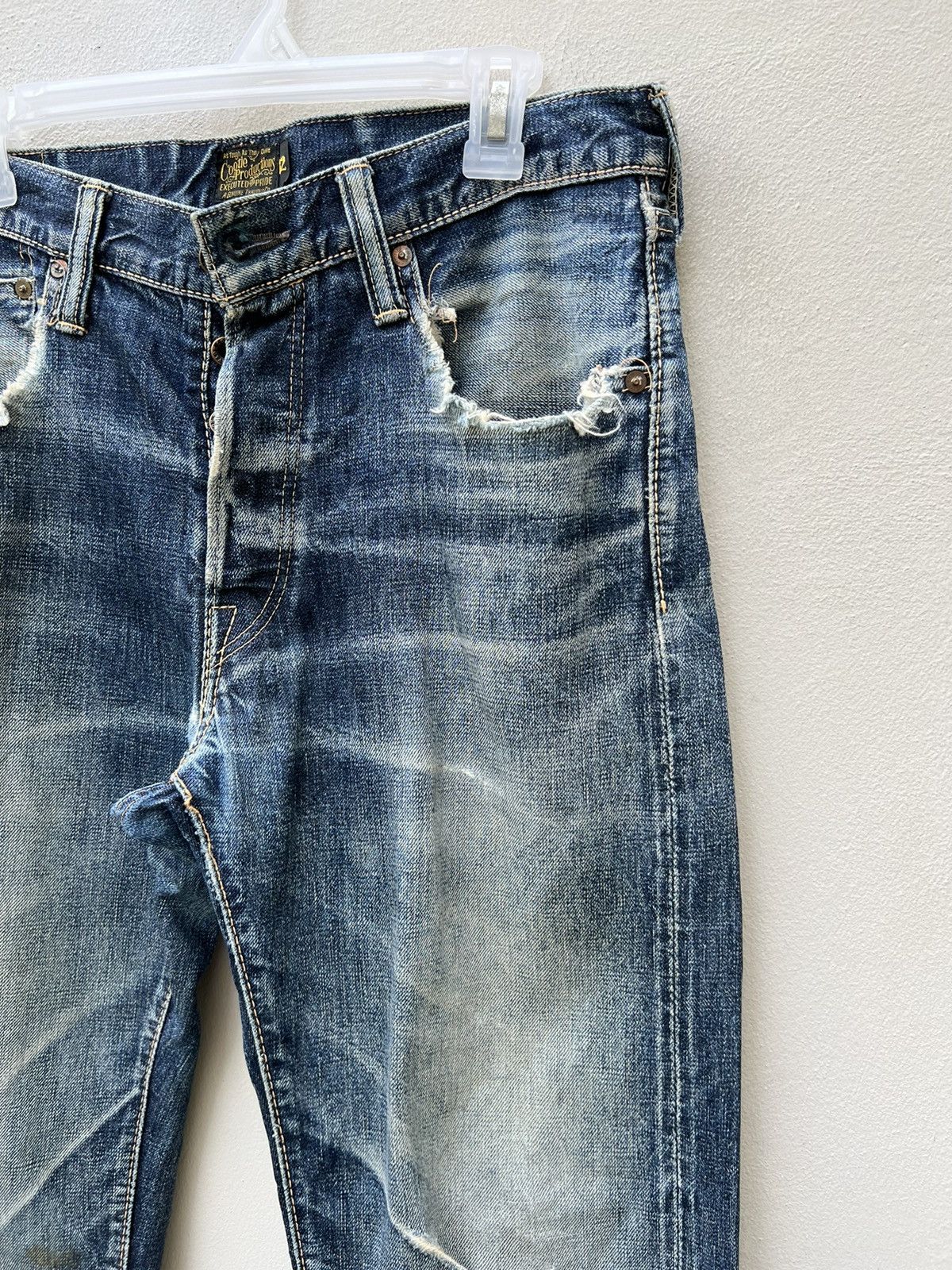 Engineered Garments Vintage Cootie Japan Damaged Ripped Denim Selvedge Jeans Size US 31 - 9 Thumbnail