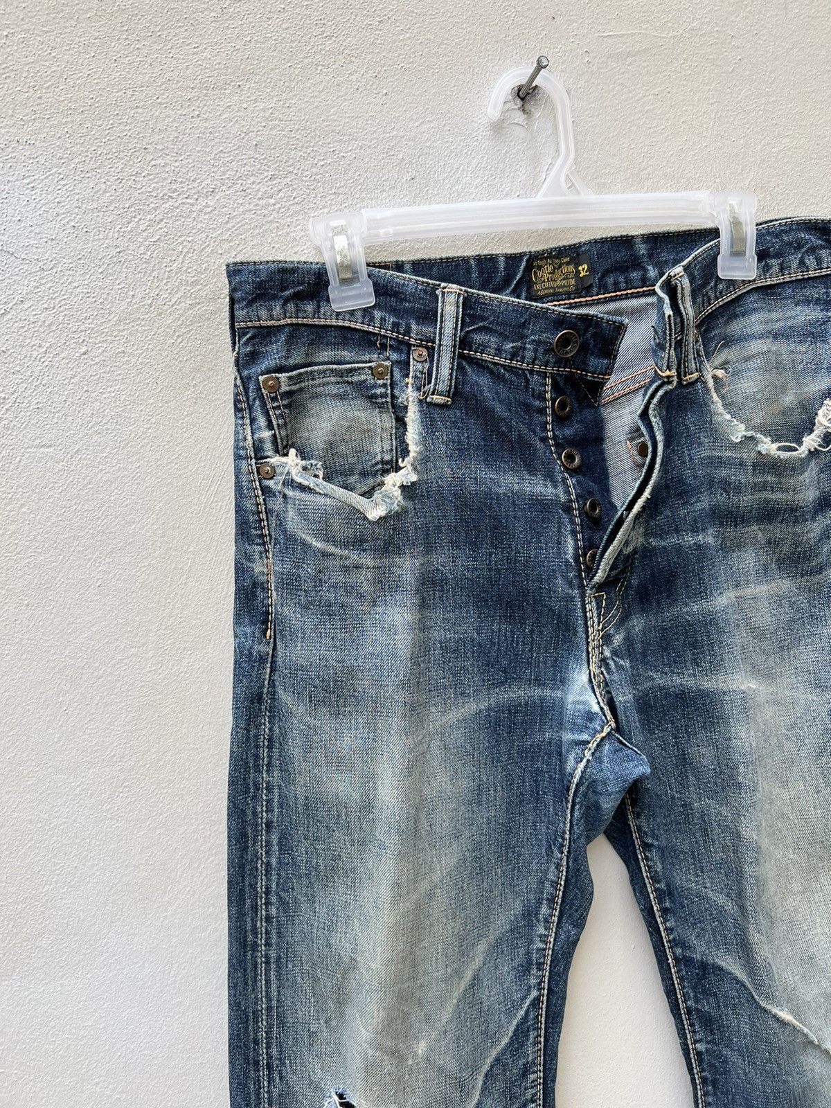 Engineered Garments Vintage Cootie Japan Damaged Ripped Denim Selvedge Jeans Size US 31 - 6 Thumbnail
